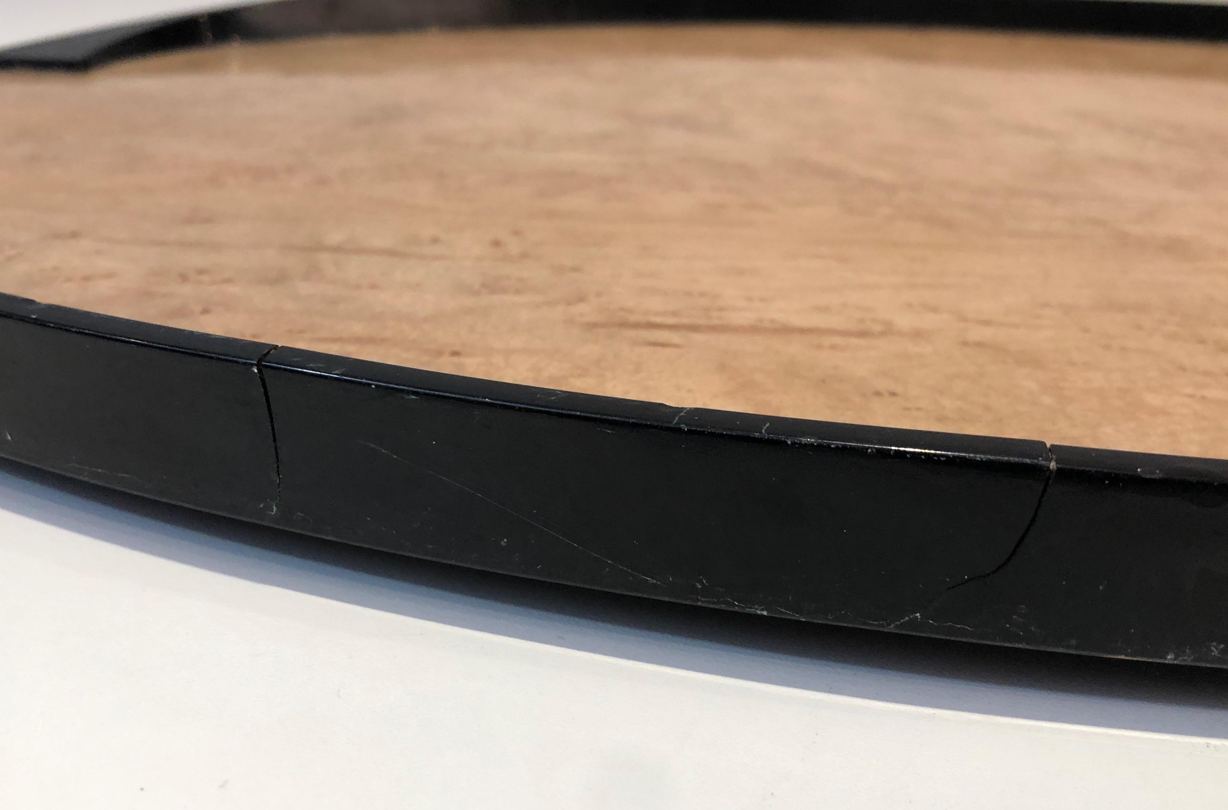 Art-Déco-Tablett aus Bergahornholz, ebonisiertem Holz und Chrom im Angebot 11