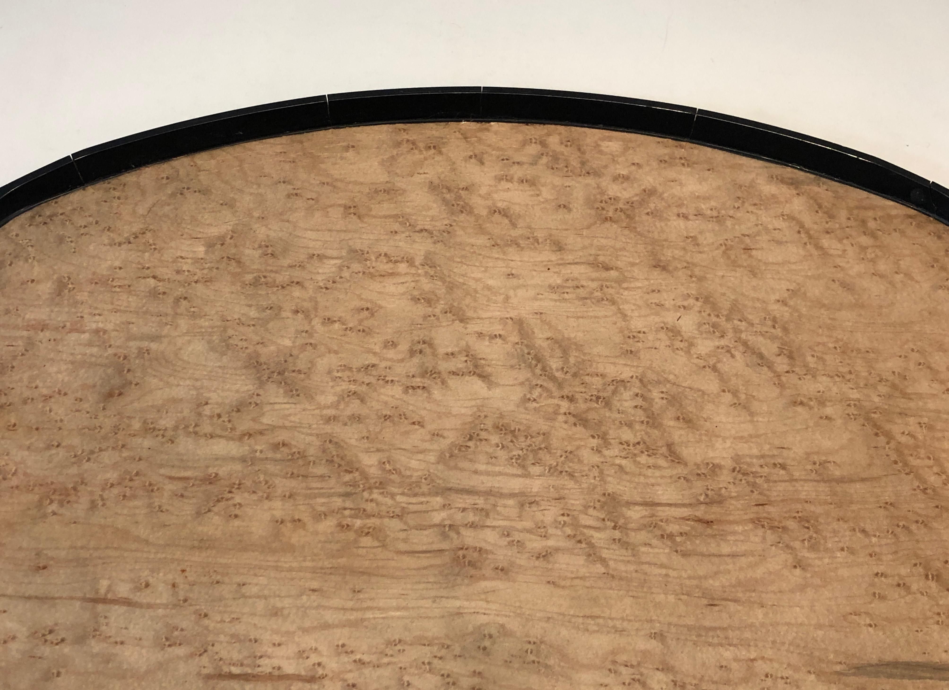 Art-Déco-Tablett aus Bergahornholz, ebonisiertem Holz und Chrom (Mitte des 20. Jahrhunderts) im Angebot