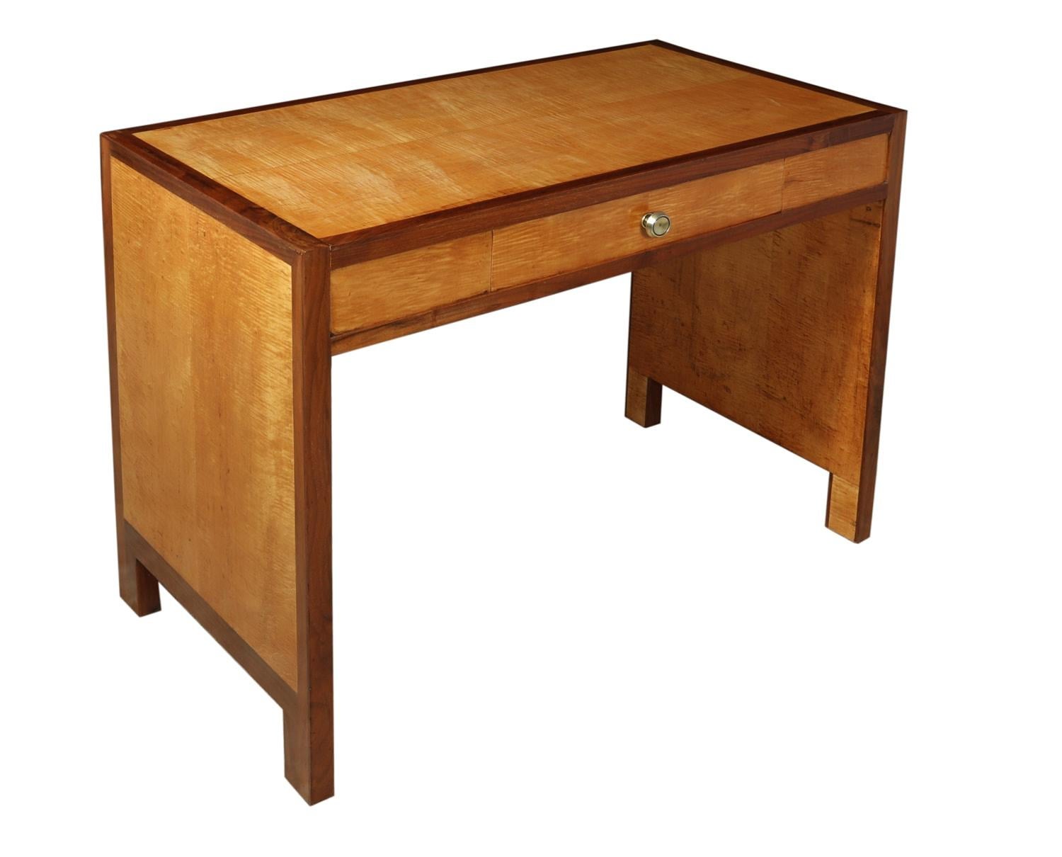 French Art Deco Sycamore Writing Table, circa 1930