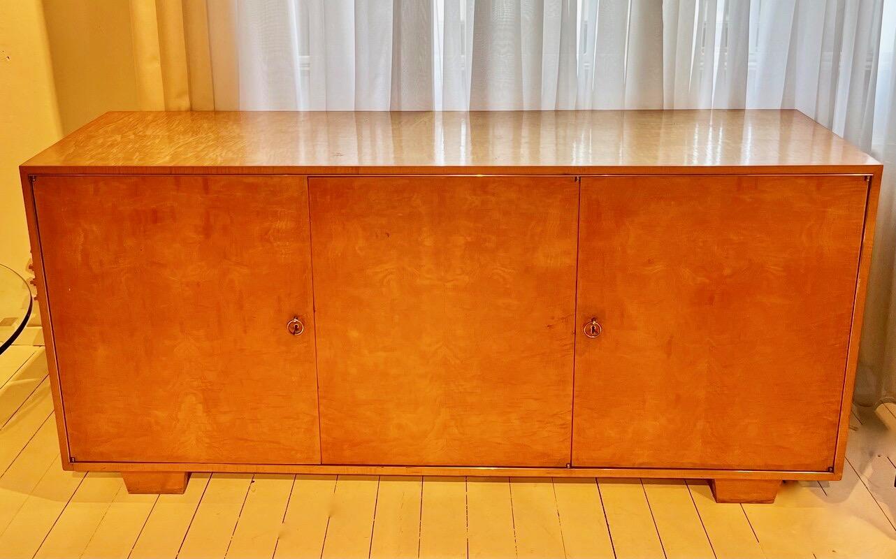 Art Deco Sycomore Sideboard With Multiple Drawers Attributed to De Coene-Belgium In Good Condition In Brussels, BE