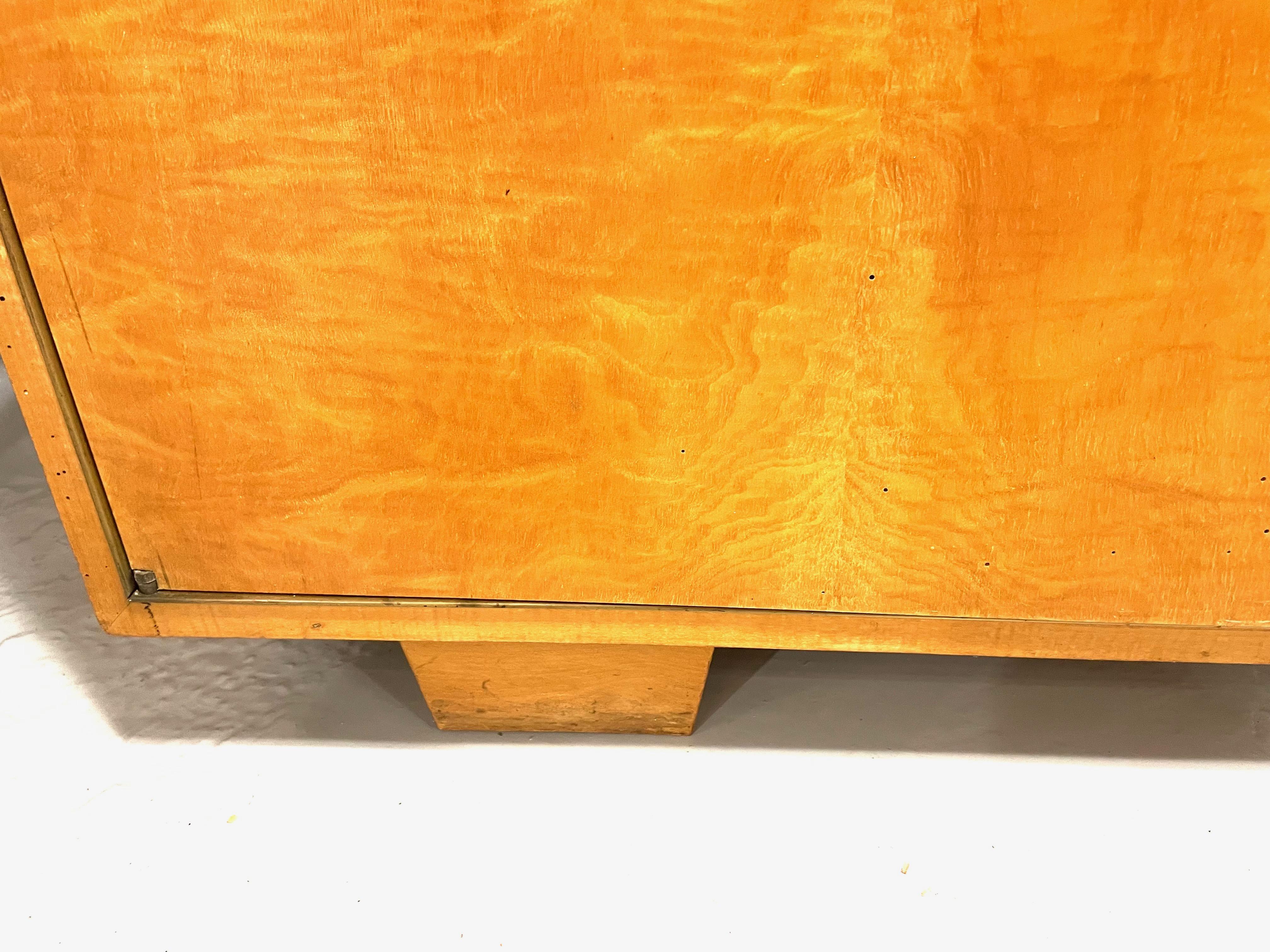 Art Deco Sycomore Sideboard With Multiple Drawers Attributed to De Coene-Belgium In Good Condition For Sale In Brussels, BE