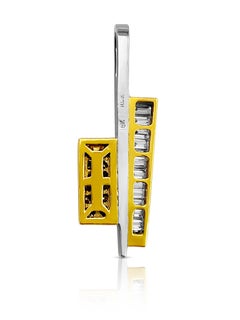 Art Deco Symmetrical Baguette and Princess Cut Diamond Pendant in 18k gold