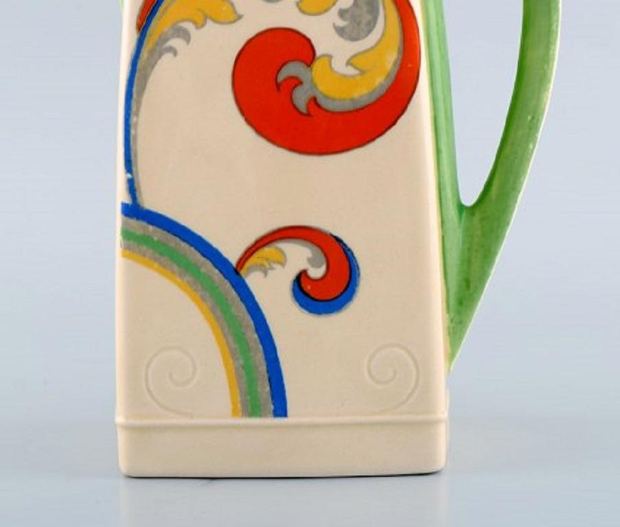 Early 20th Century Art Deco Syren Coffee Pot with Jug in Hand-Porcelain. Royal Doulton, circa 1920s