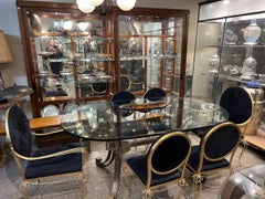Art Deco Table 1920 in Glass and Bronze '6 People', France