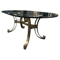 Art Deco Table 1920 in Glass and Bronze '6 People', France