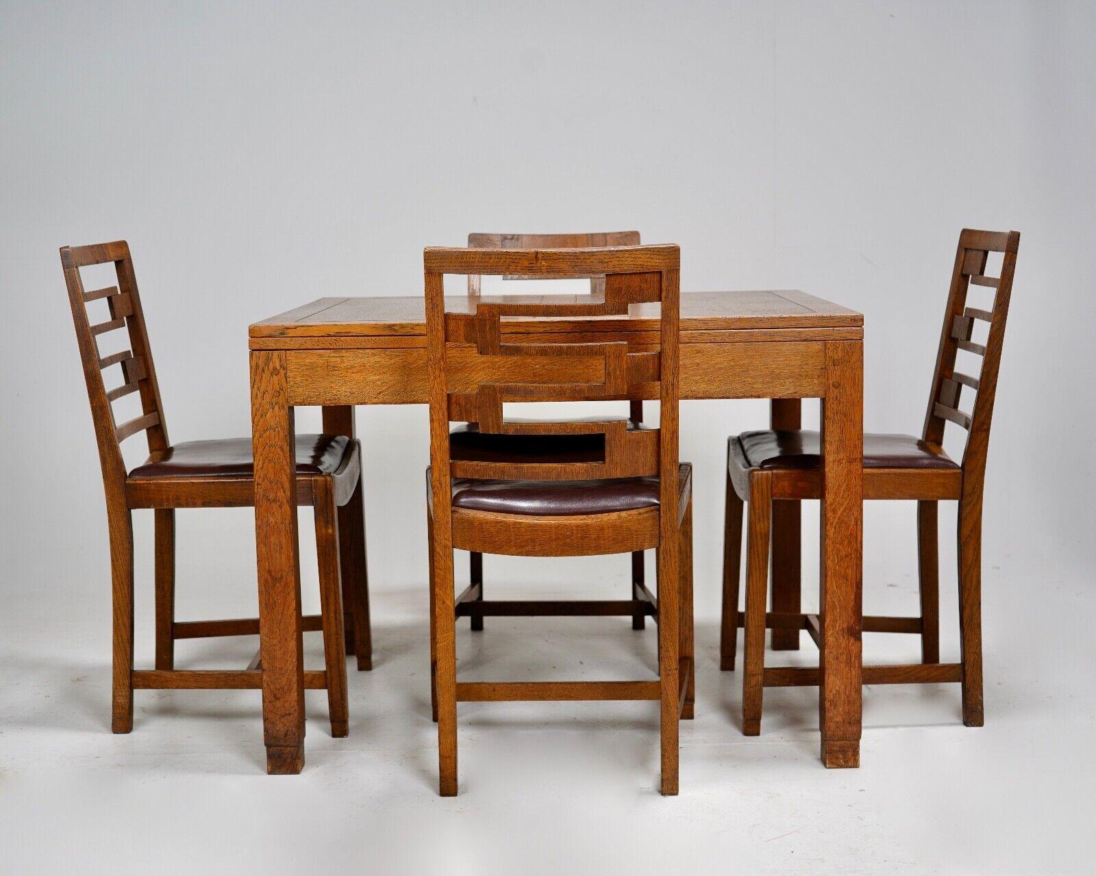 British Art Deco Table And Chairs by Heals of London