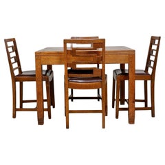 Antique Art Deco Table And Chairs by Heals of London