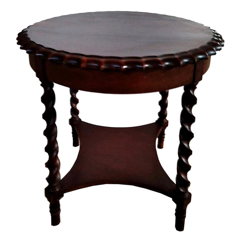 Art Deco Table Barley Twist Legs, Early 20th Century