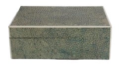 Art Deco Table Box Covered in Green Shagreen & Marked "London Made"