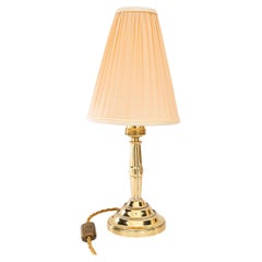 Art Deco Table brass table lamp with fabric shade vienna around 1920s