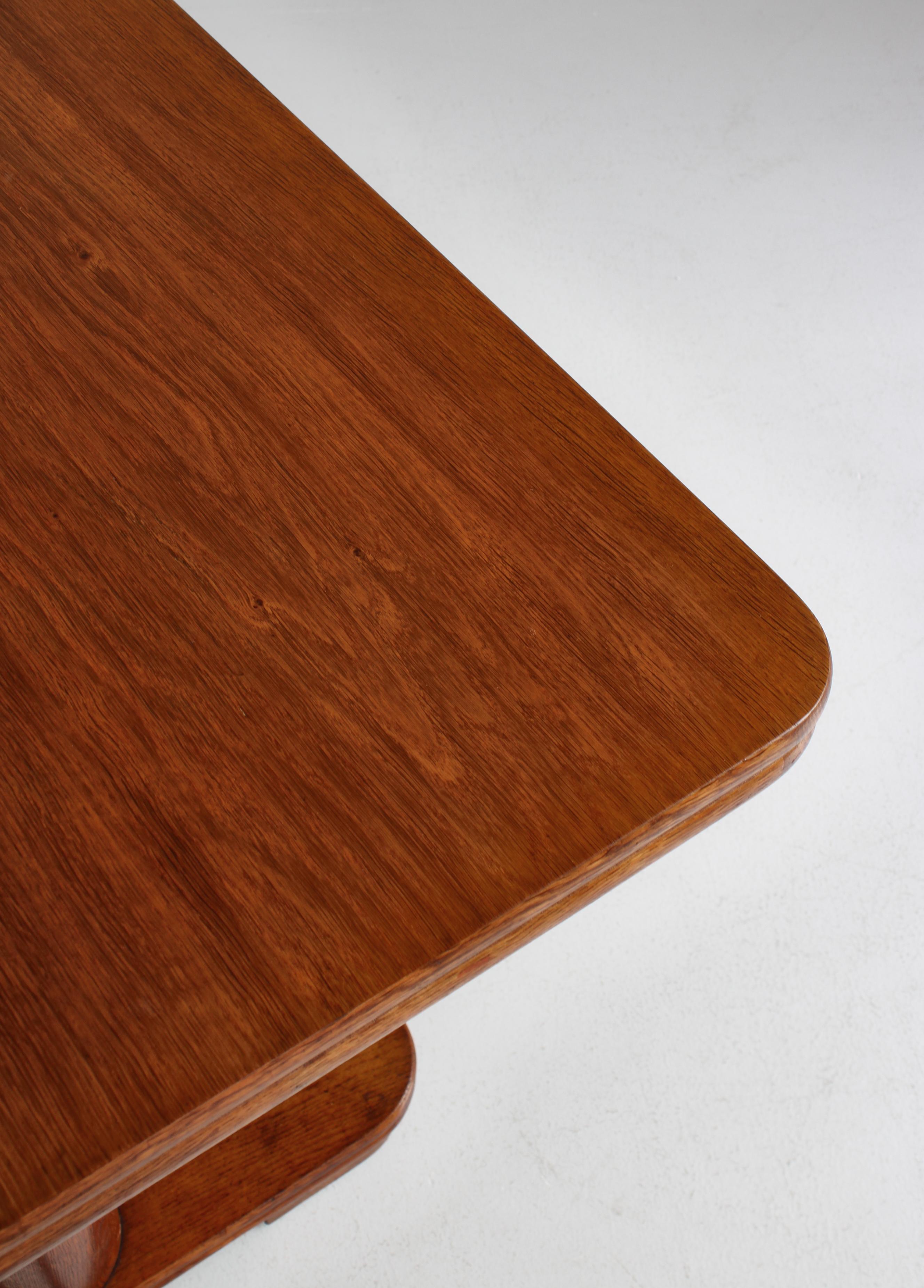 Art Deco Table by Danish Cabinetmaker in Patinated Oak, 1930s For Sale 6