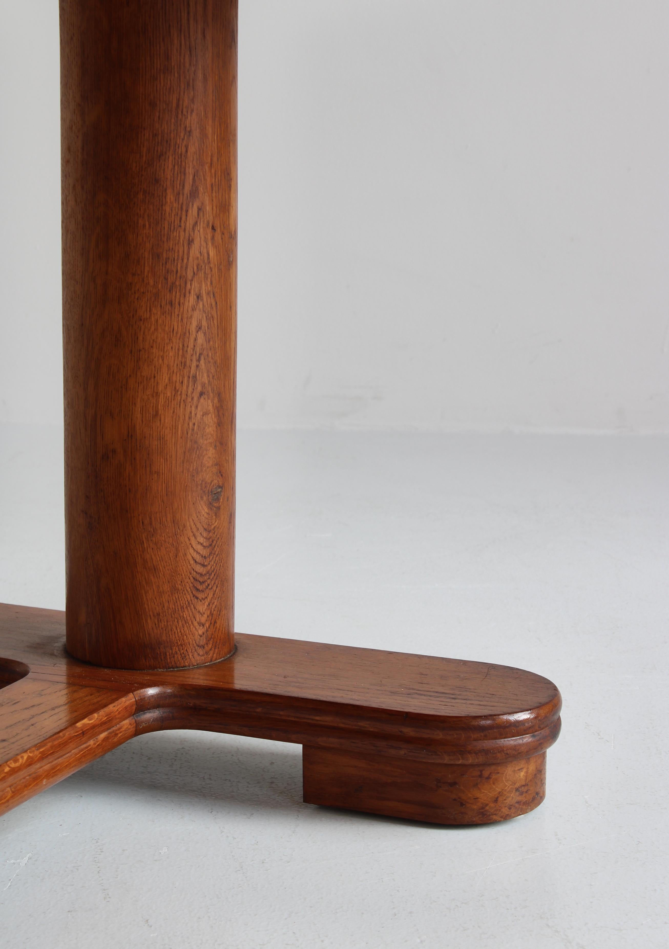 Art Deco Table by Danish Cabinetmaker in Patinated Oak, 1930s For Sale 13