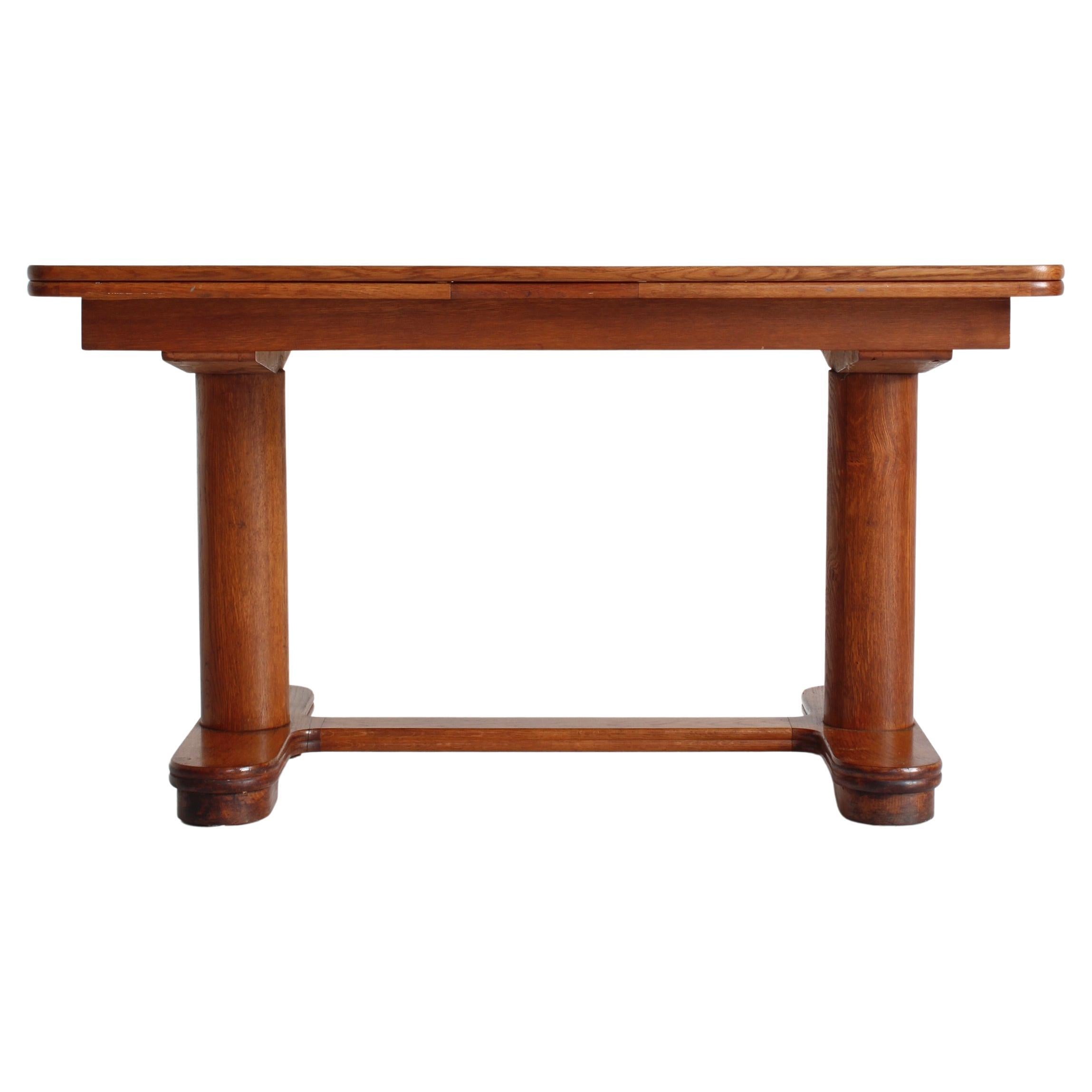 Art Deco Table by Danish Cabinetmaker in Patinated Oak, 1930s For Sale