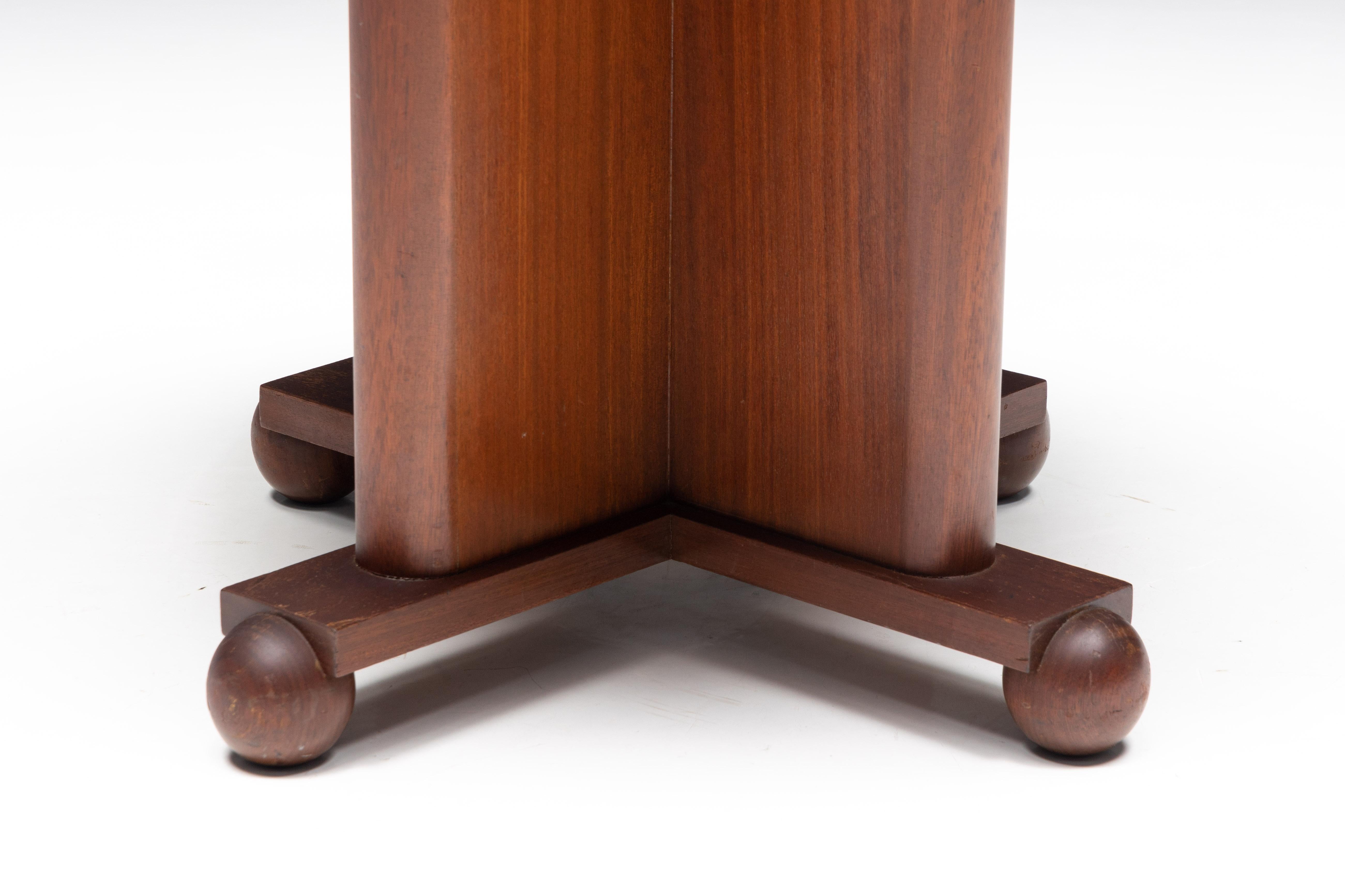 Wood Art Deco Table by Huib Hoste, Belgium, 1920s For Sale