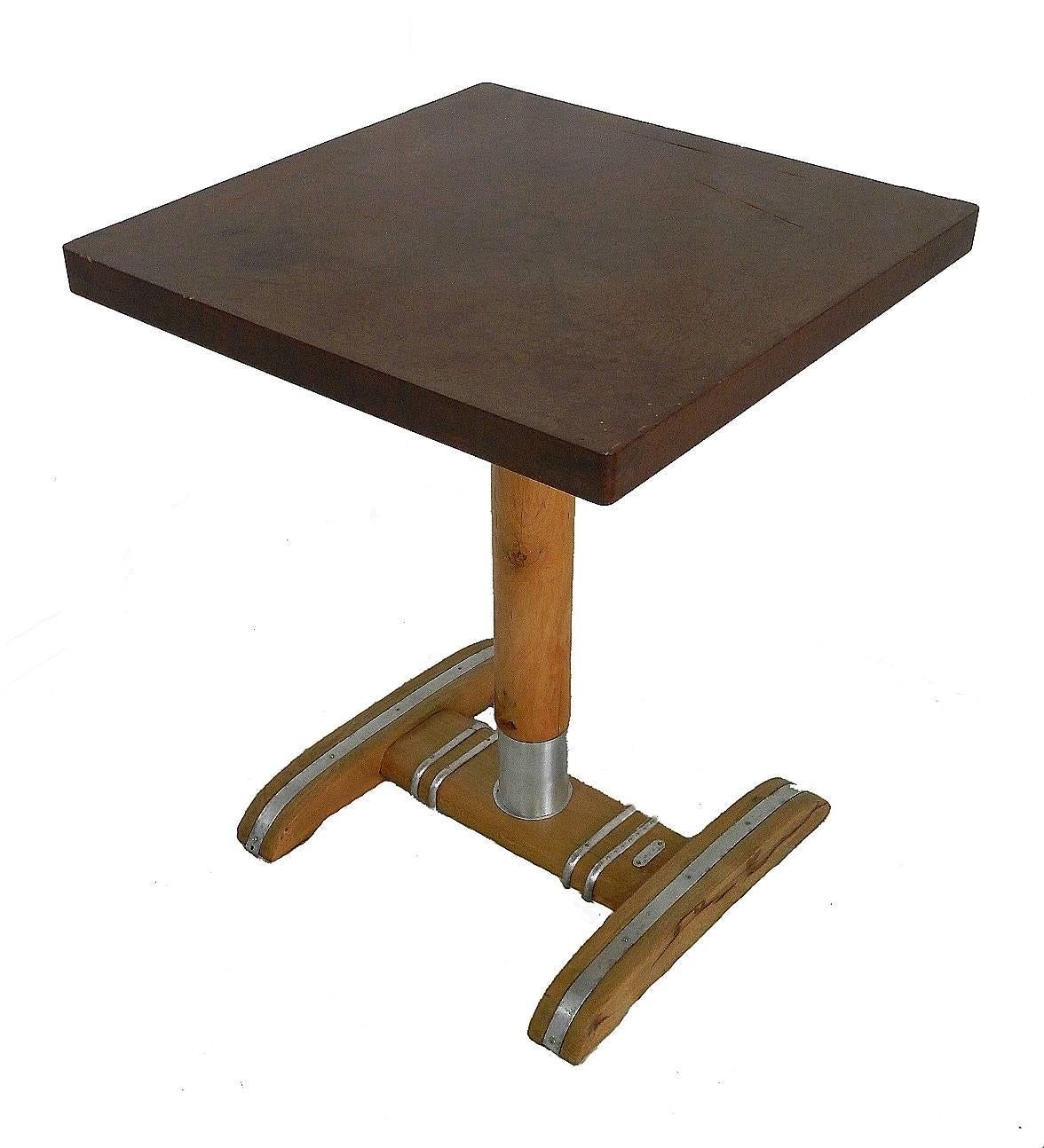 Art déco Table basse Art Déco Rex Brevette en bakélite et sycomore, vers les années 1930