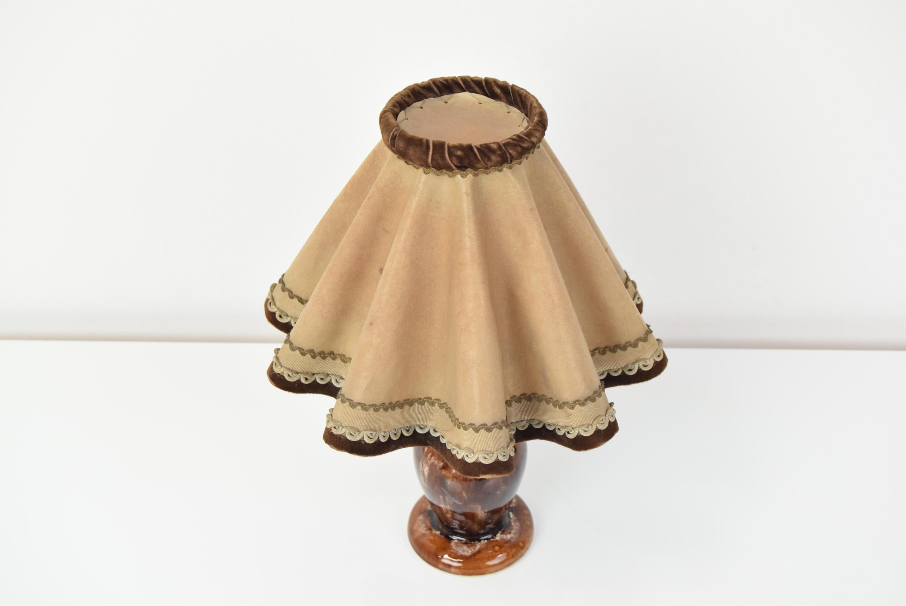 Tchèque Lampe de table en céramique Art déco, années 1930 en vente