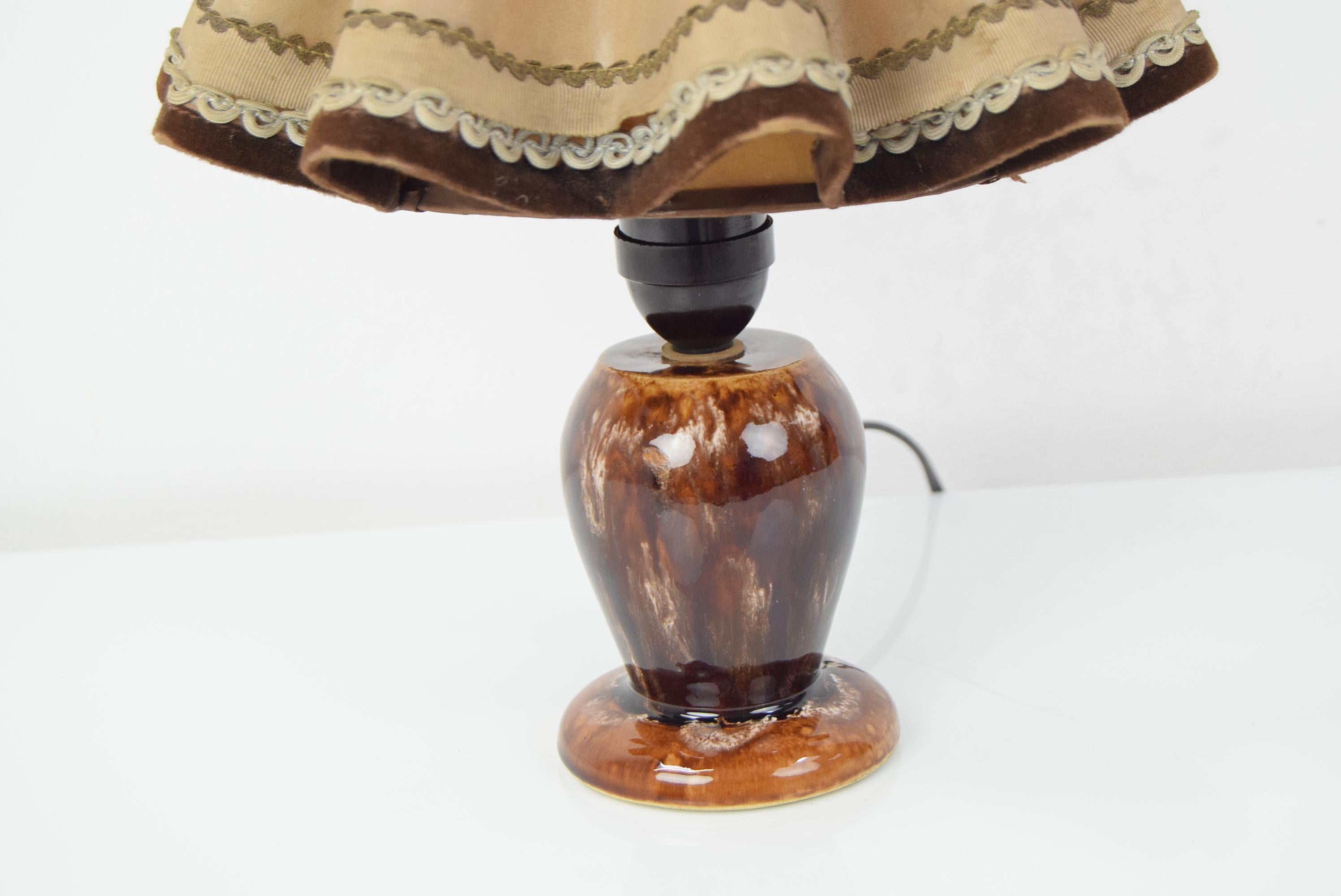 Art-déco-Tisch-Keramiklampe, 1930er Jahre im Zustand „Gut“ im Angebot in Praha, CZ