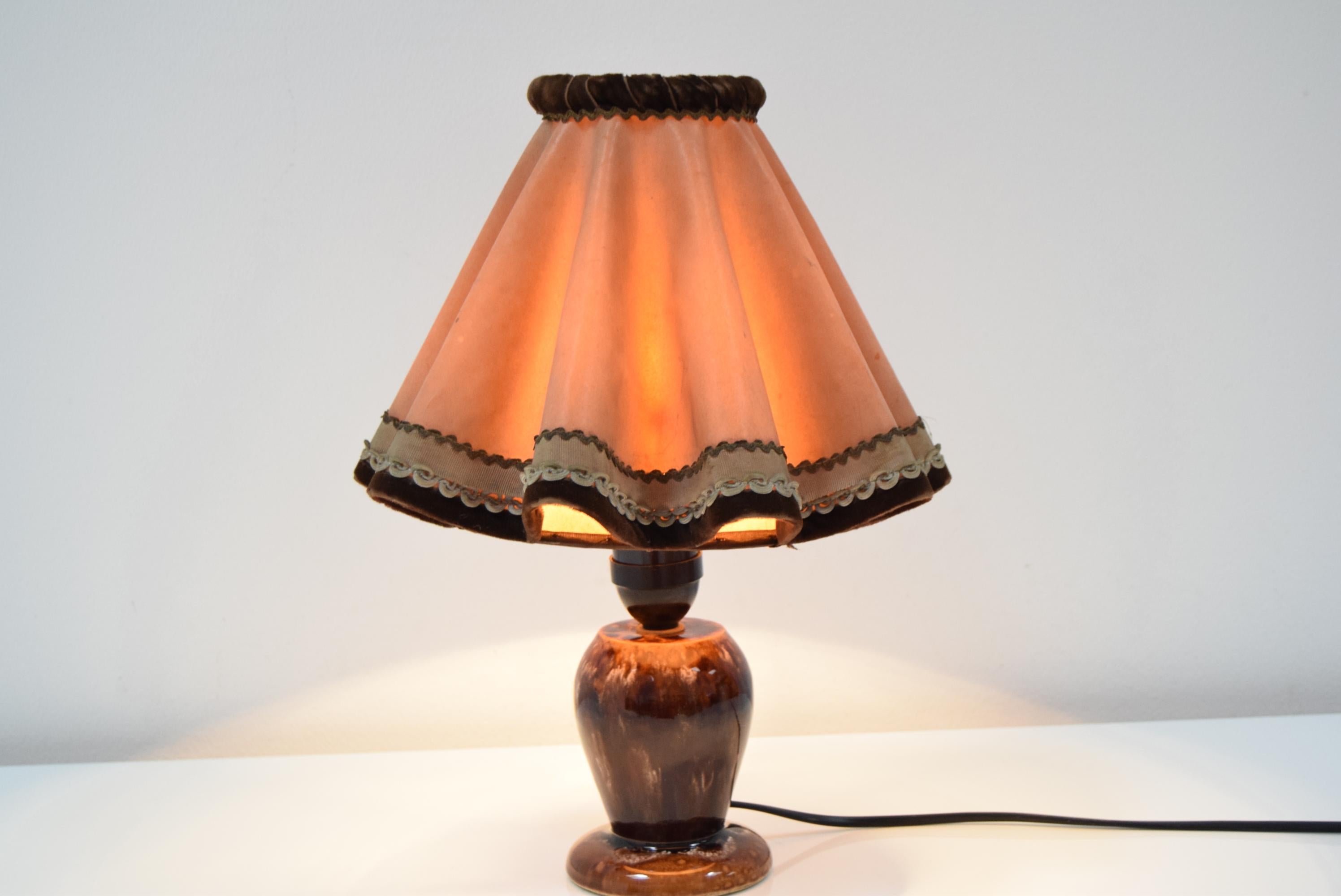 Art-déco-Tisch-Keramiklampe, 1930er Jahre im Angebot 2