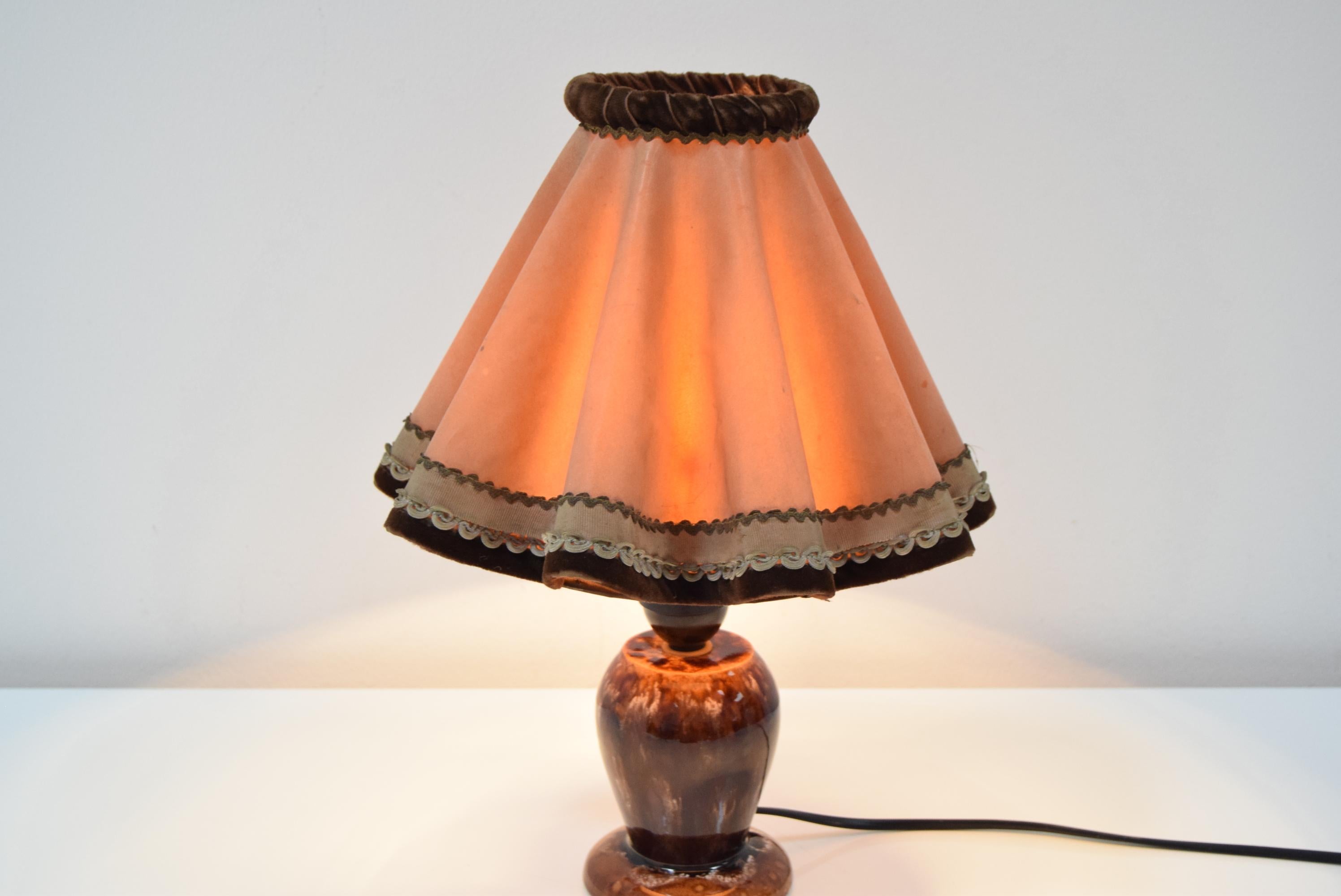 Art-déco-Tisch-Keramiklampe, 1930er Jahre im Angebot 3