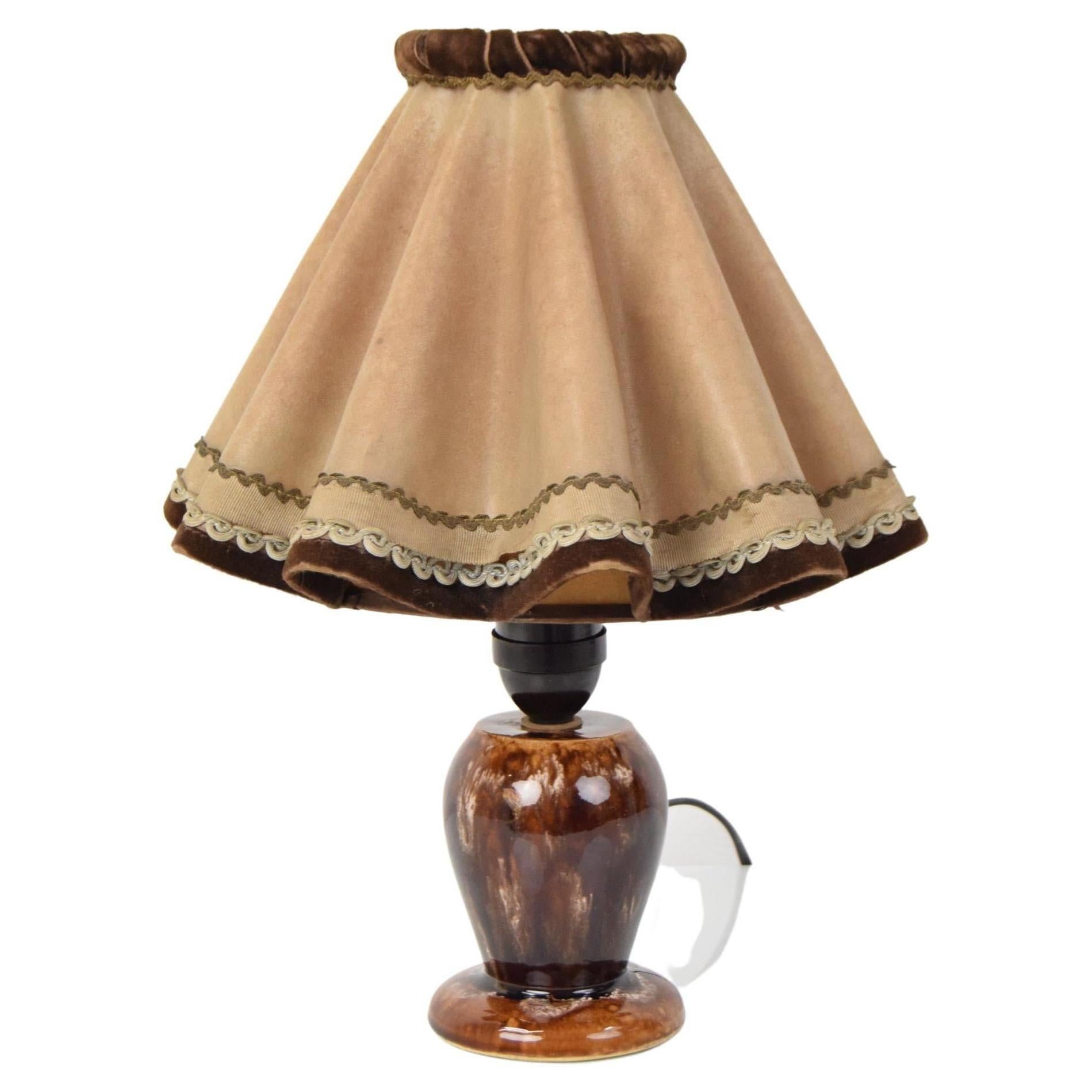 Art deco Table Ceramic Lamp, 1930´s For Sale