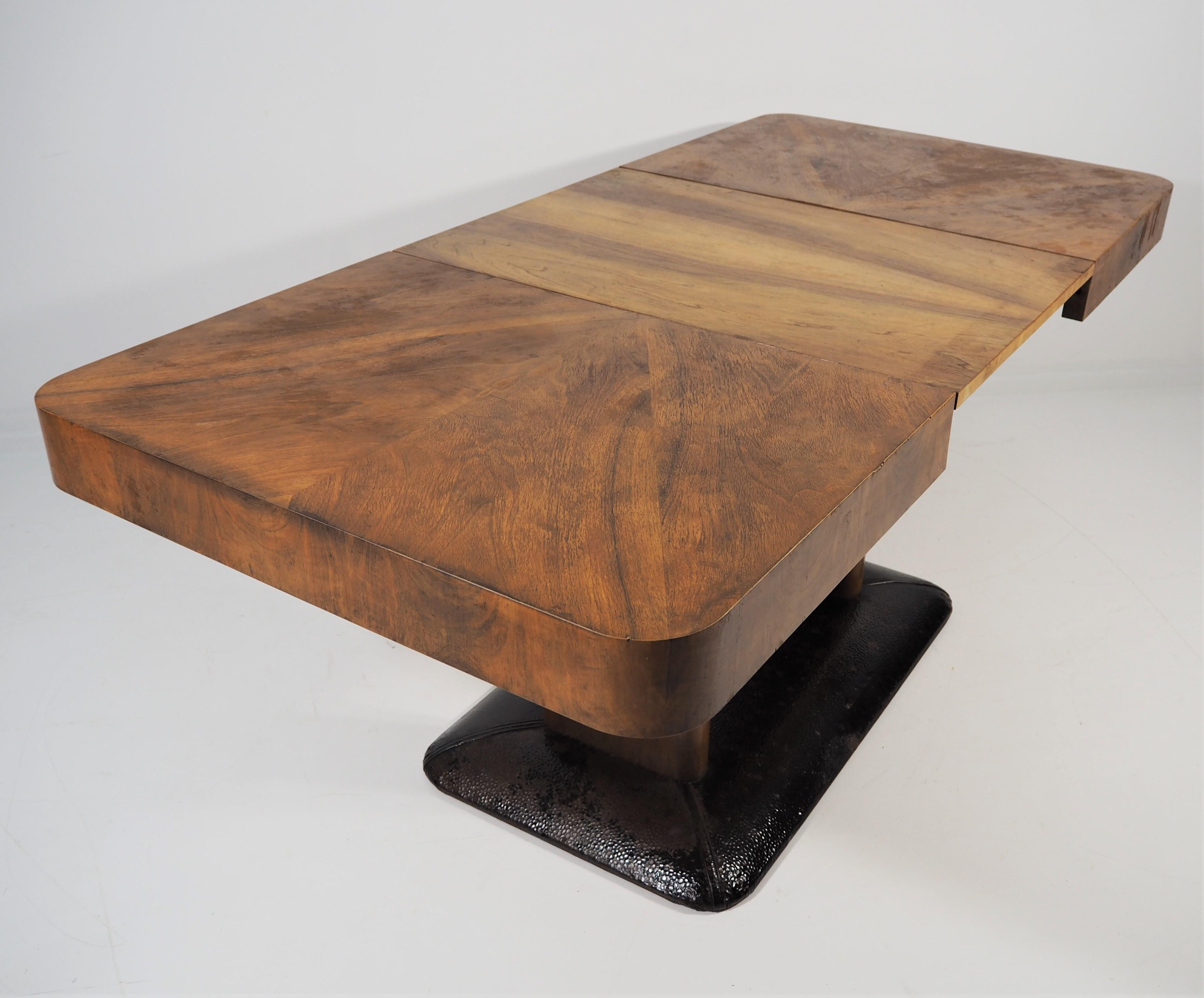 Nutwood Art Deco Table, circa 1940s For Sale
