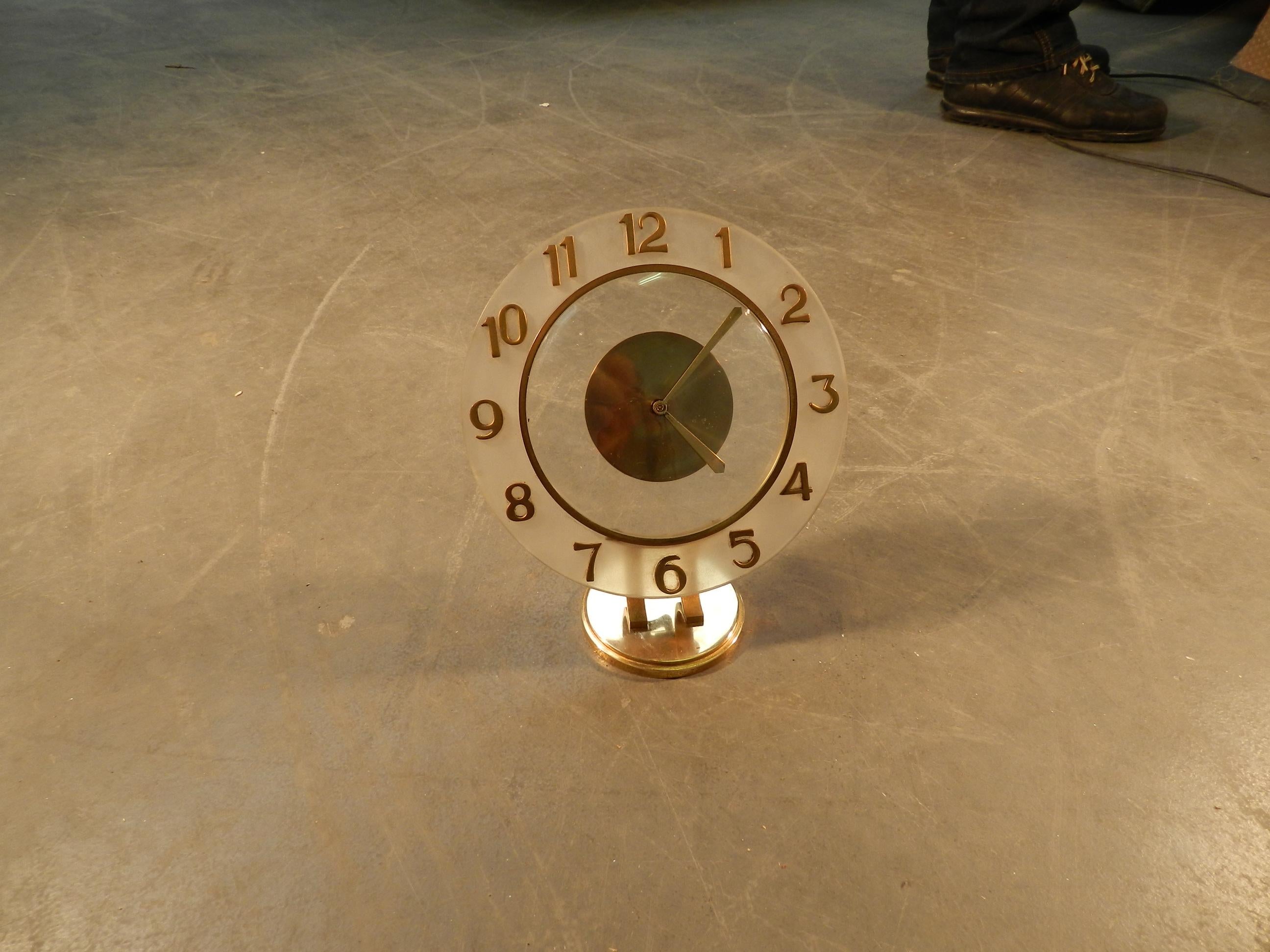 art deco table clock, Bayard brand, works. For Sale 5