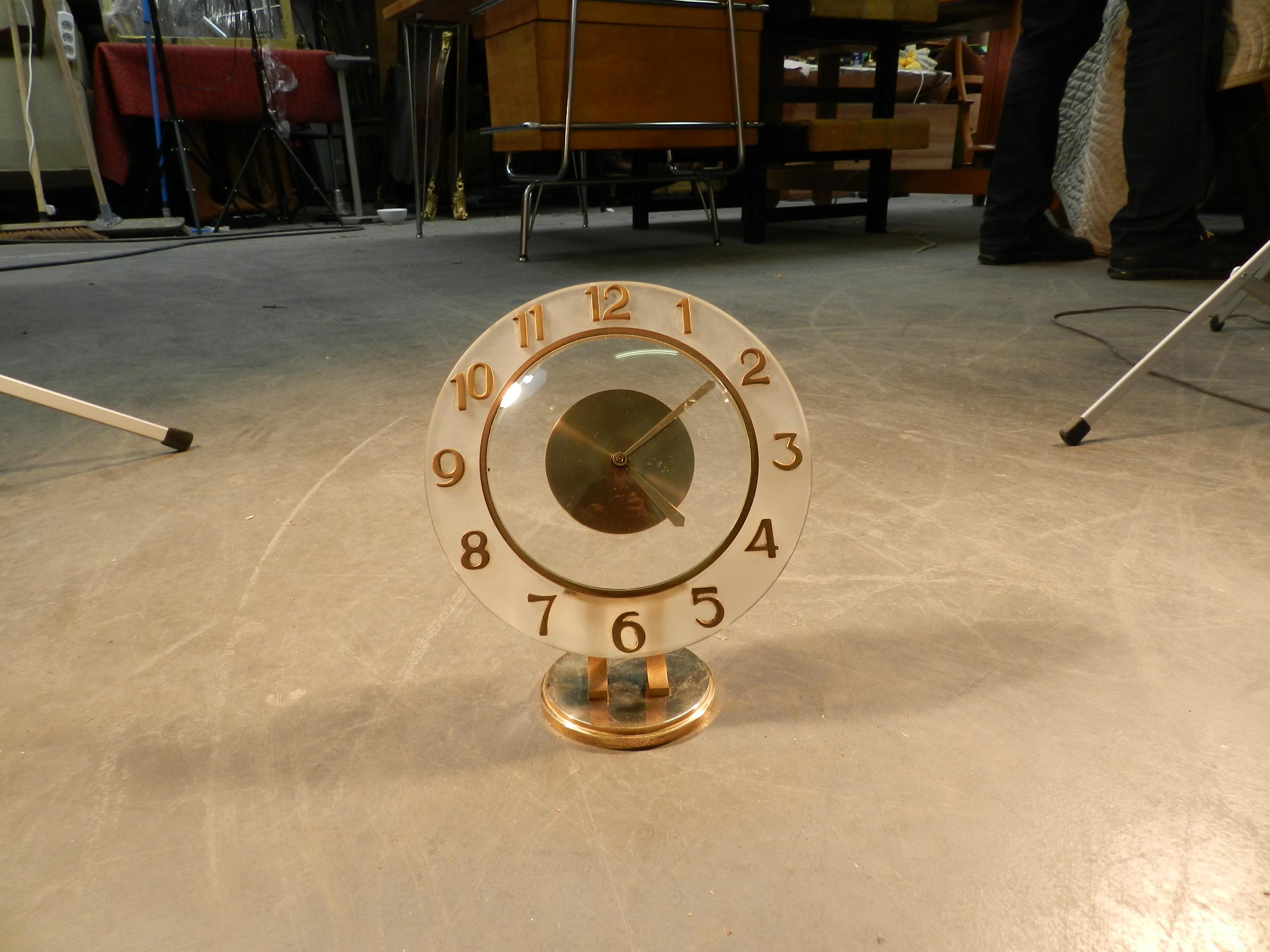 art deco table clock, Bayard brand, works. For Sale 7
