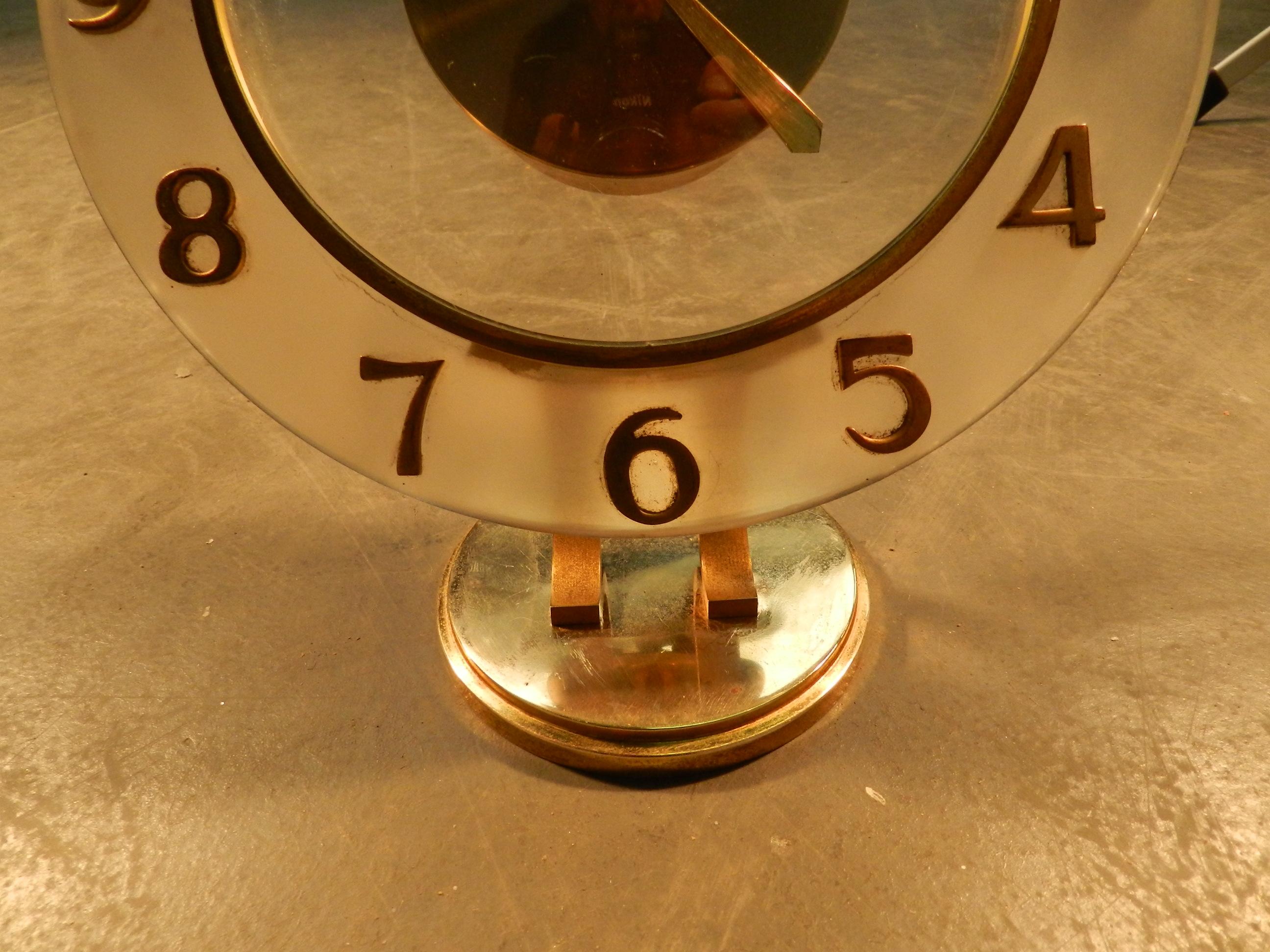 art deco table clock, Bayard brand, works. For Sale 13
