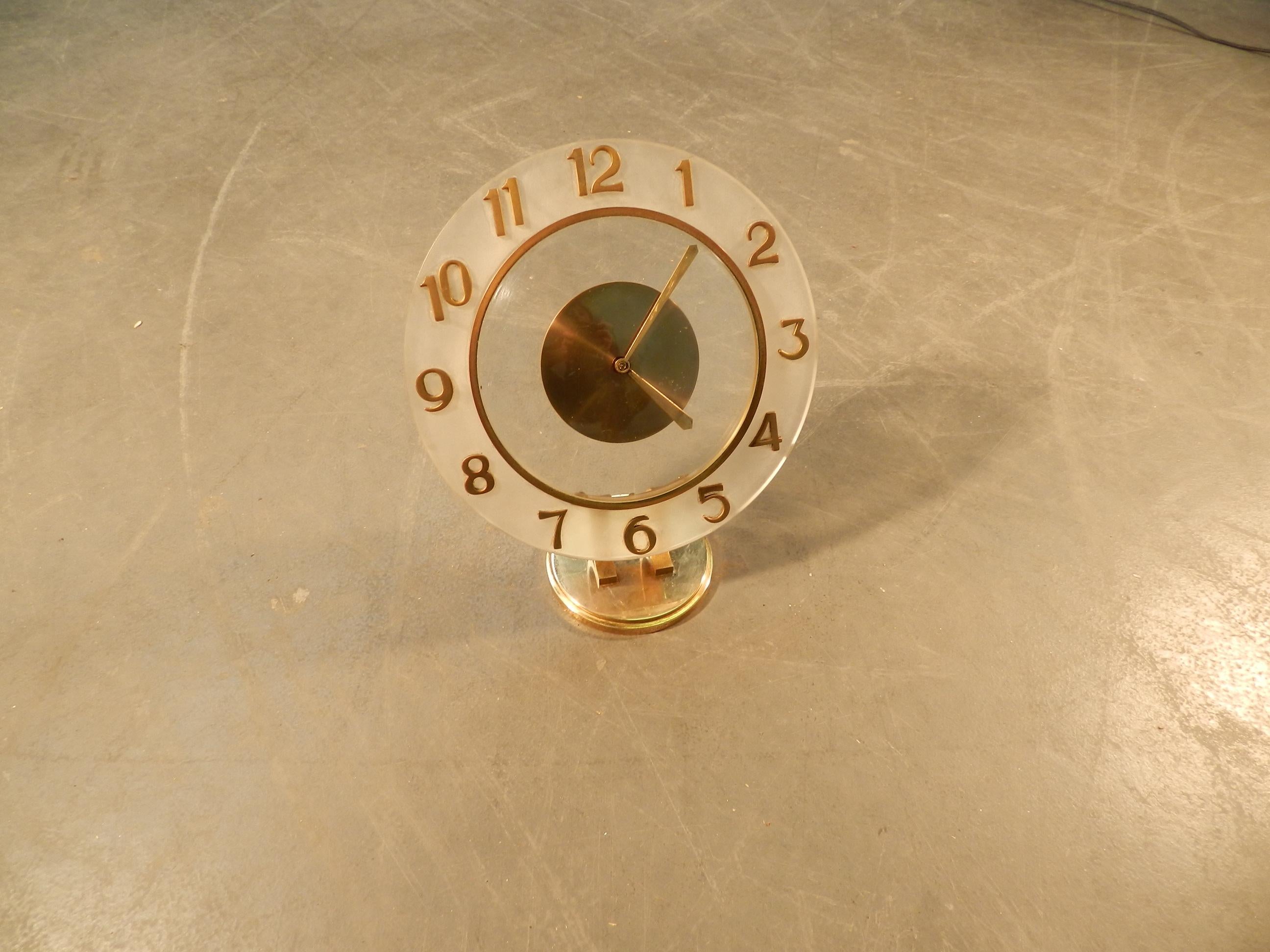 art deco table clock, Bayard brand, works. For Sale 2