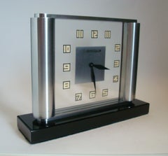 Horloge de table Art Déco par Jaeger-LeCoultre Ghiso, rare, années 1930