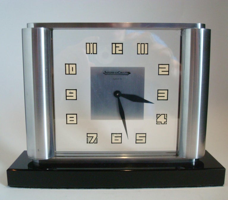 Art Deco Table Clock by Jaeger-LeCoultre Ghiso, Rare, 1930s at
