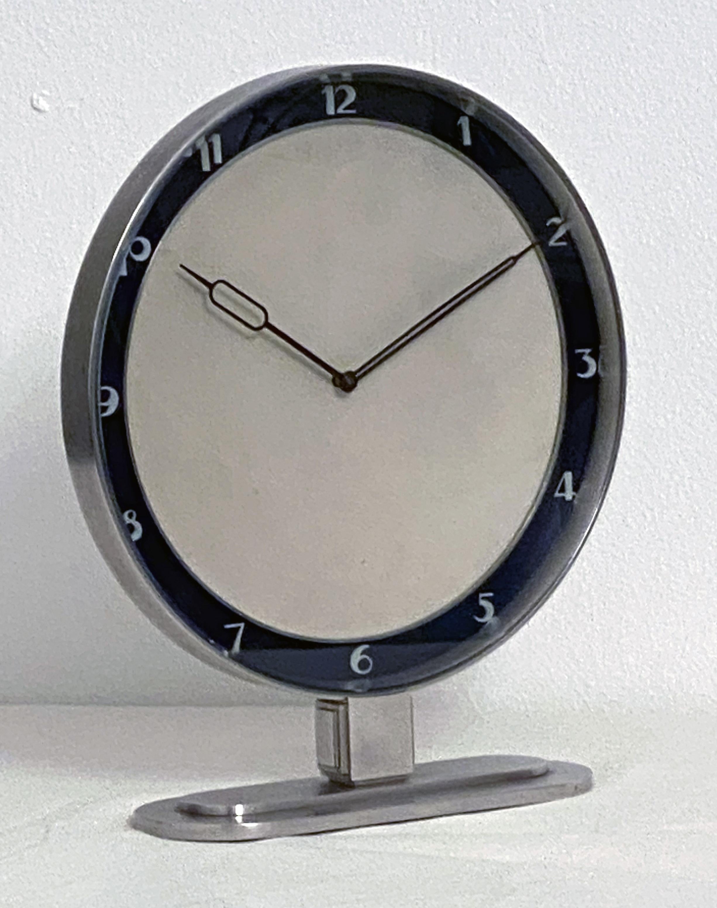 Original mechanical movement was replaced to a modern quartz movement with a battery.
The clock is in perfect condition, no major scratches, no glass scratched.
Glass cover.
Measures: 21 x 17 x 5 cm.