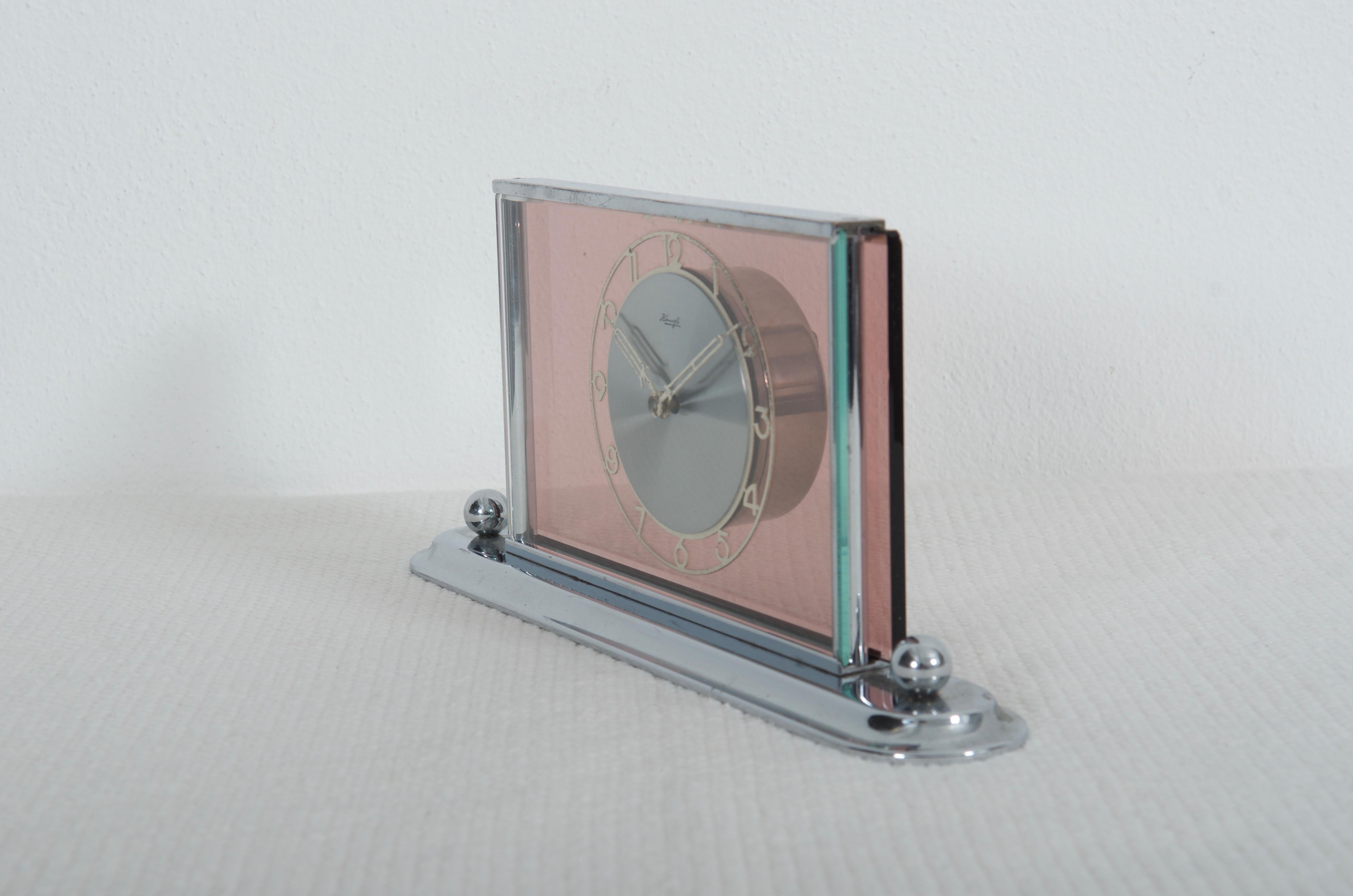 Industrial Art Deco Table Desk Clock Kienzle For Sale