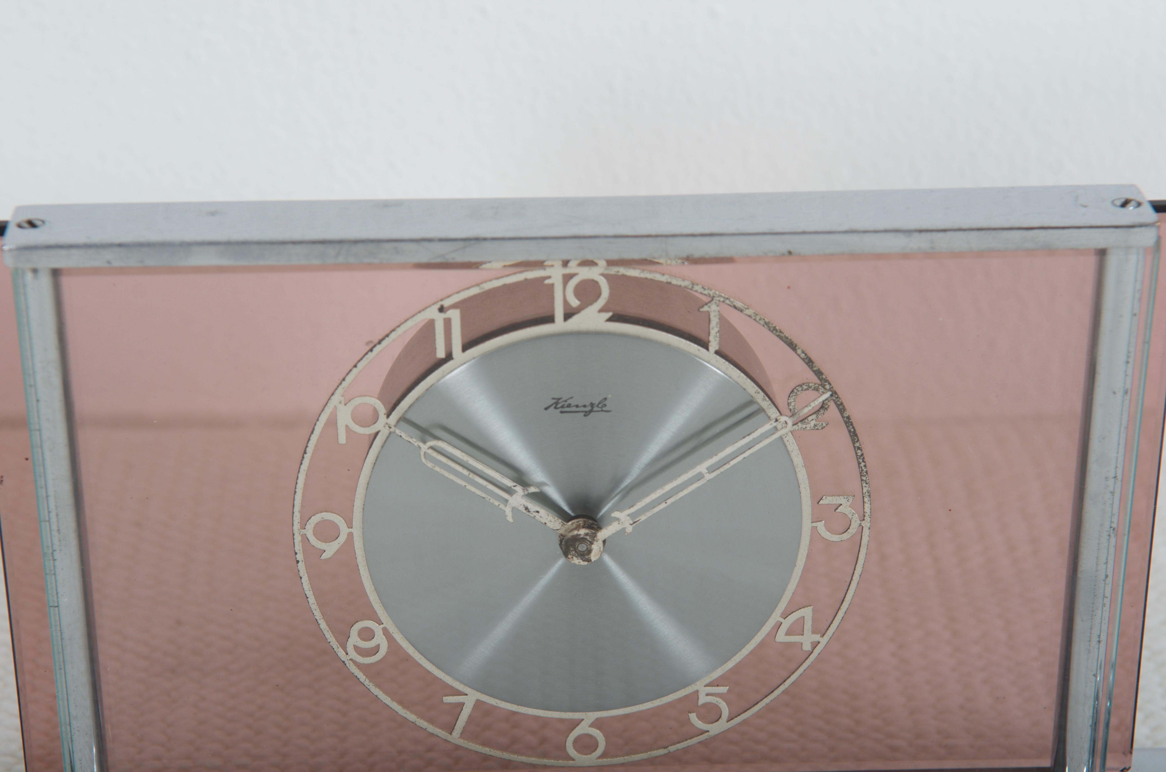 German Art Deco Table Desk Clock Kienzle For Sale