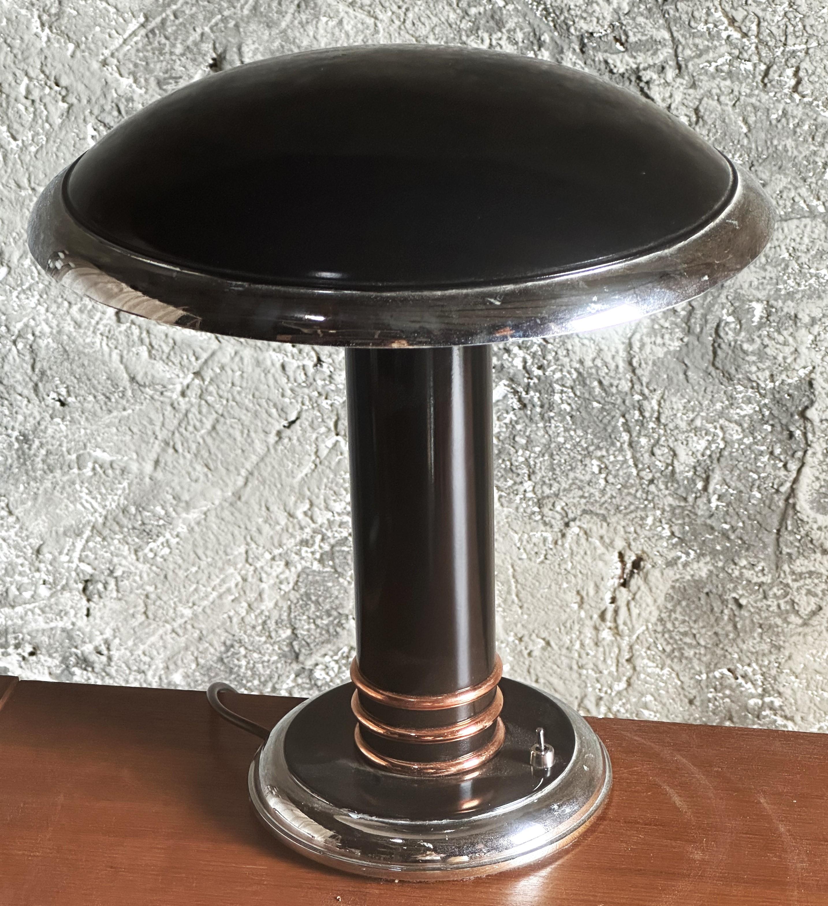 Mid-20th Century Art Deco Table Desk Lamp signed by Georges Halais, France 1940