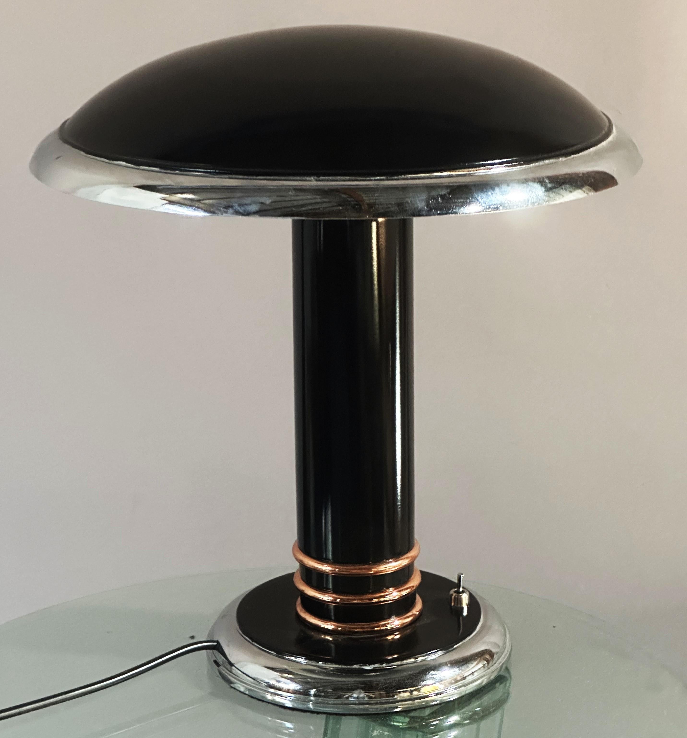 Art Deco Table Desk Lamp signed by Georges Halais, France 1940 1