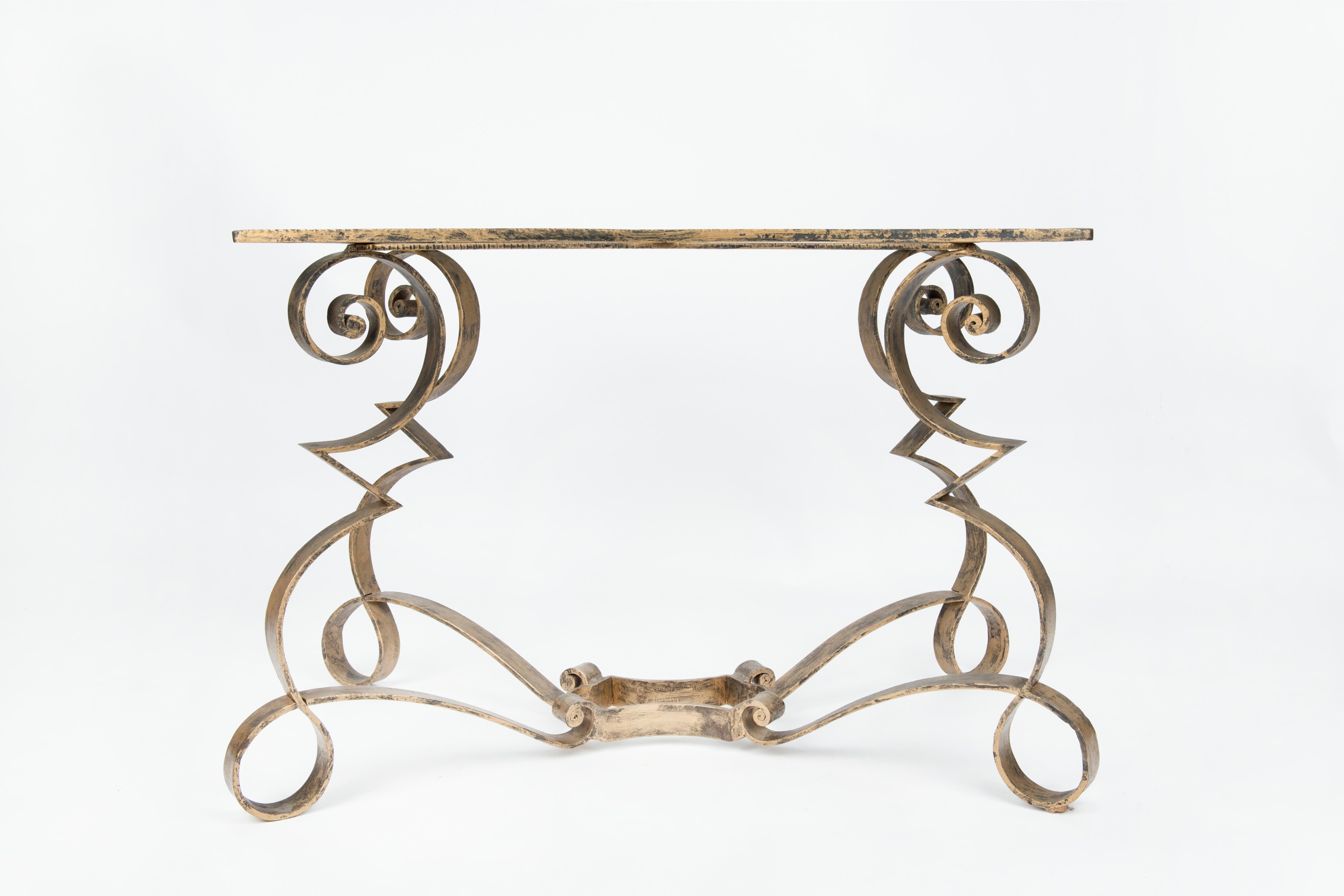 Wrought Iron Art Deco Table For Sale