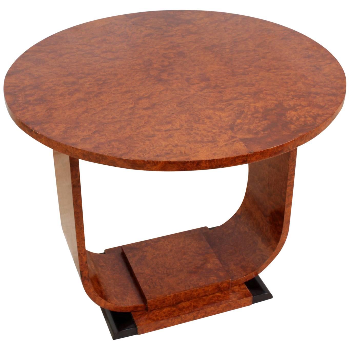 Art Deco Table in Burr Walnut, circa 1920