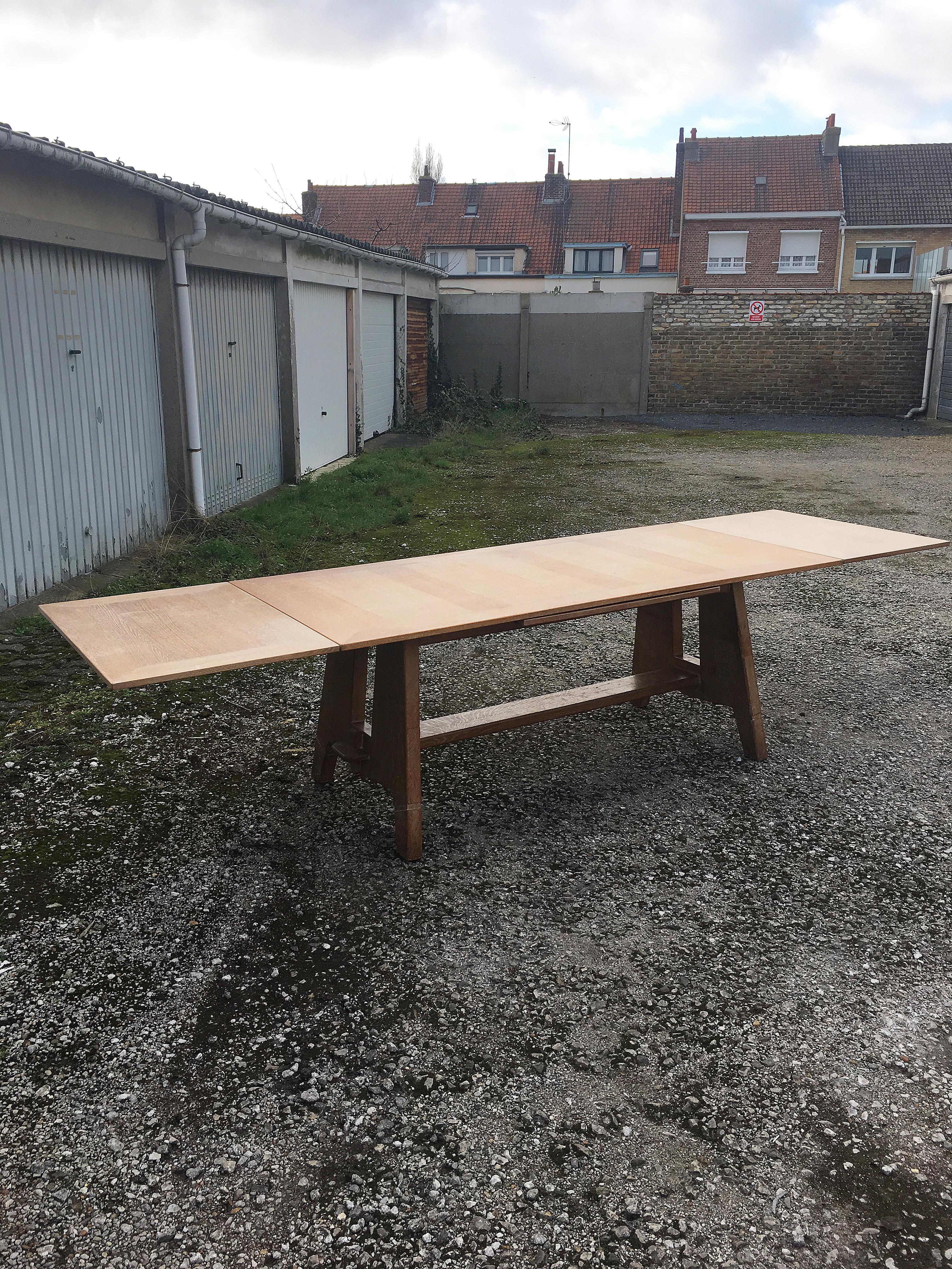 Art Deco Table in Oak in the Style of Charles Dudouyt, circa 1940 For Sale 6