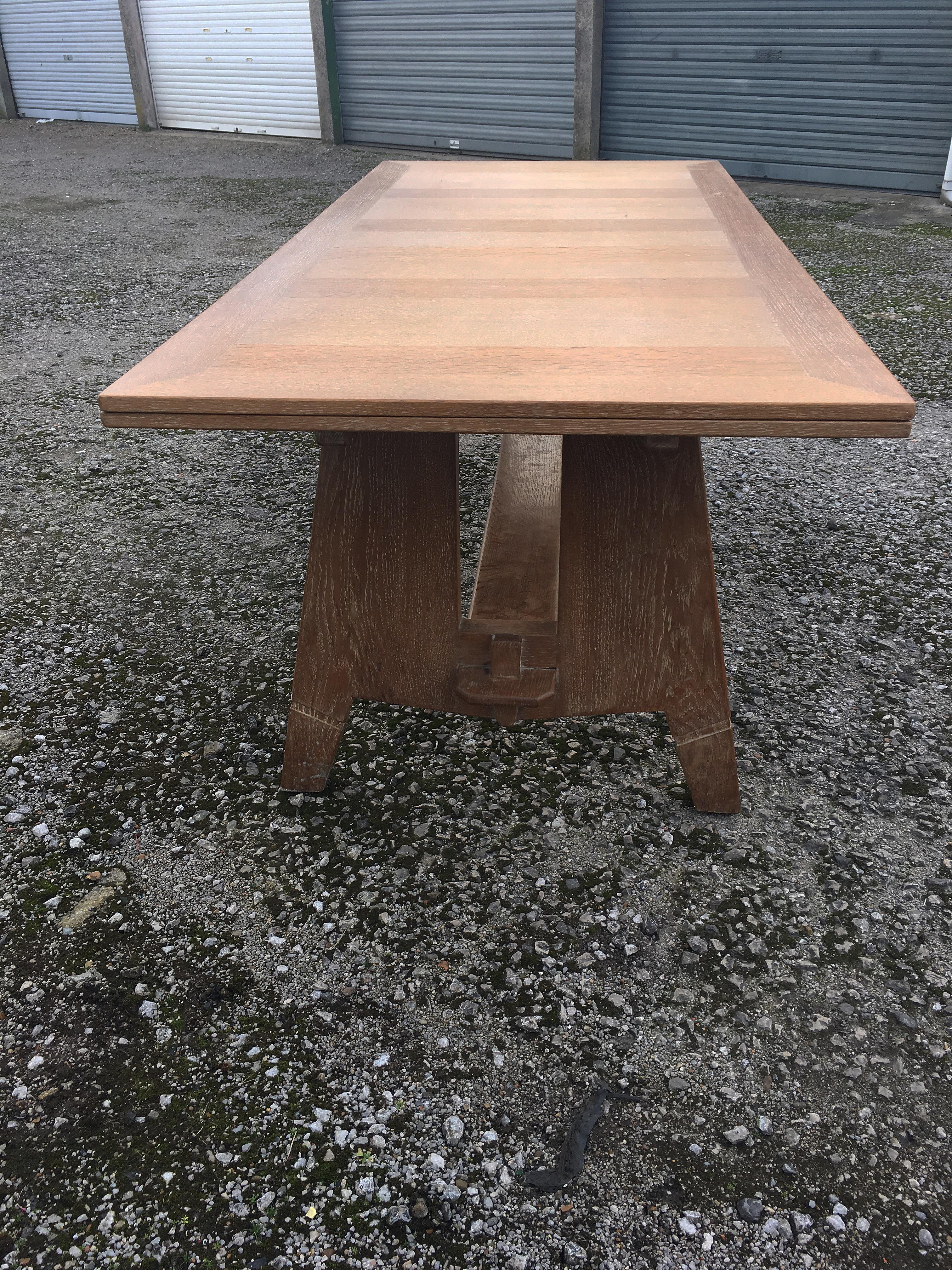 Art Deco Table in Oak in the Style of Charles Dudouyt, circa 1940 For Sale 2