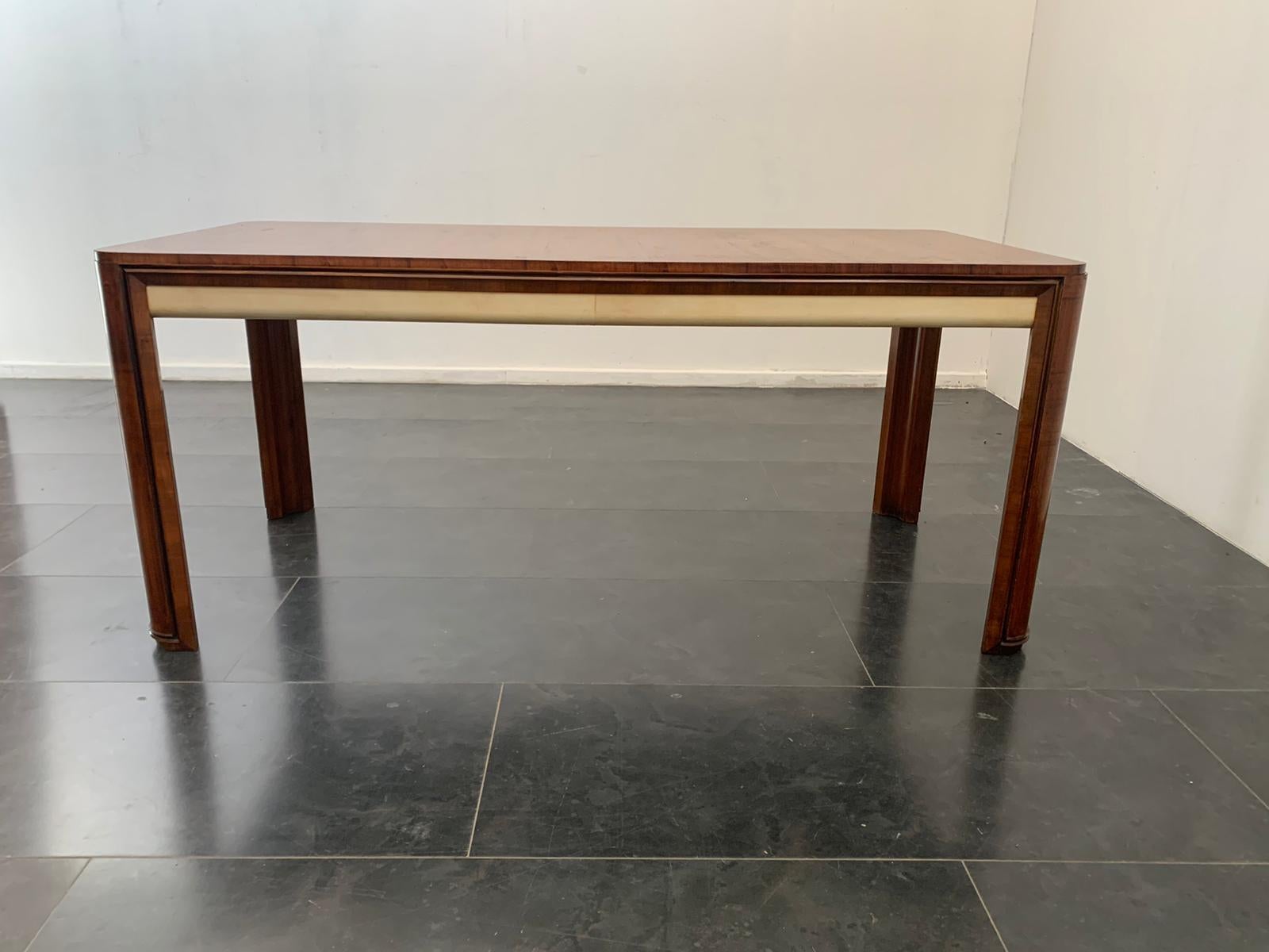 Art Deco Table in Rosewood and Parchment by Pietro Busnelli In Good Condition In Montelabbate, PU