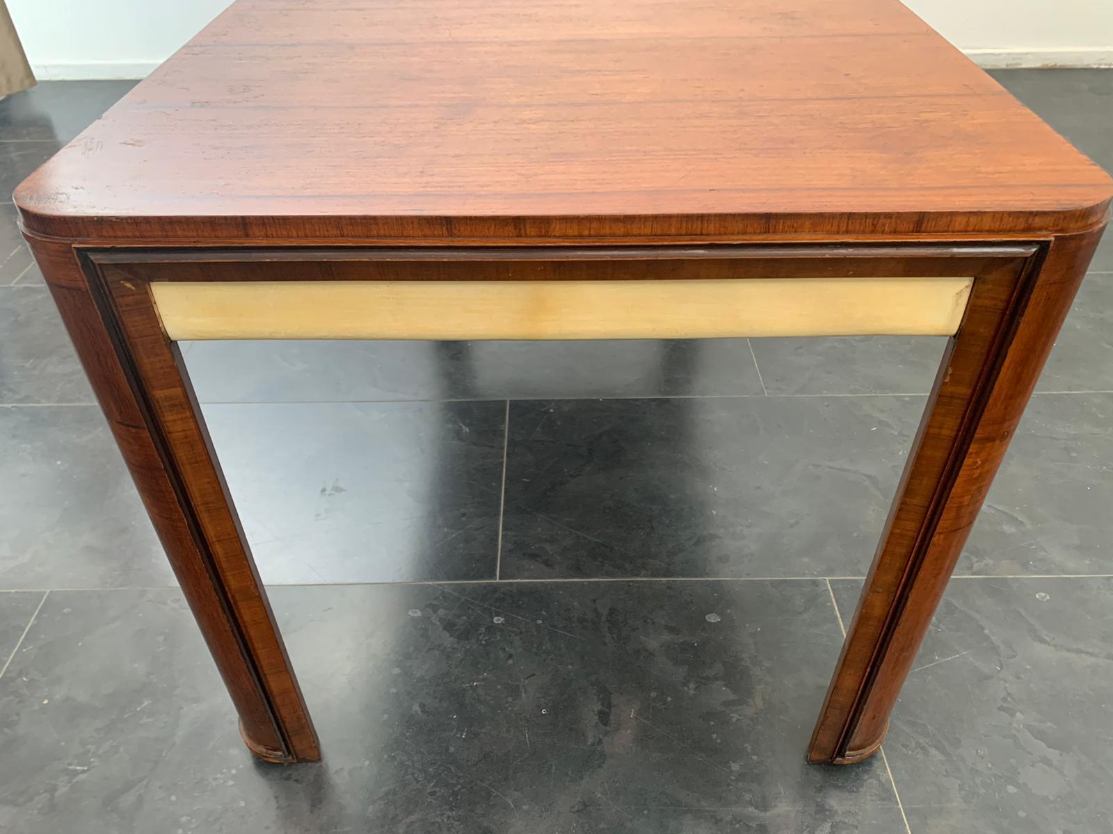 Art Deco Table in Rosewood and Parchment by Pietro Busnelli 2
