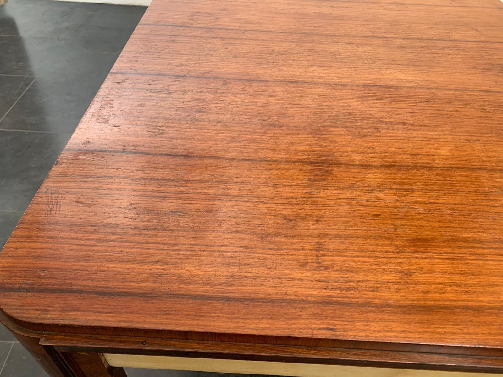 Art Deco Table in Rosewood and Parchment by Pietro Busnelli 3