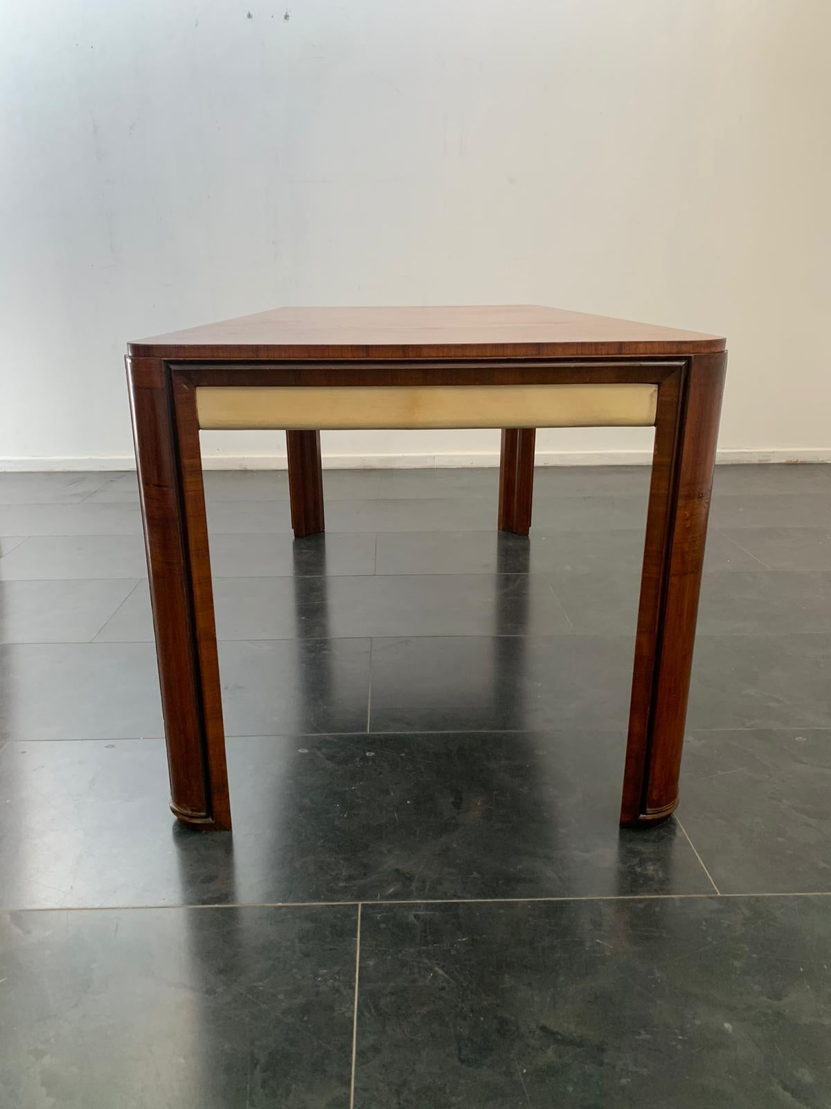 Art Deco Table in Rosewood and Parchment by Pietro Busnelli 4