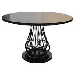 Art Deco Table in Wood and Iron, France, 1930