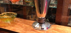 Art Deco Table Lamp 1920, France, Materials: Wood and Chrome