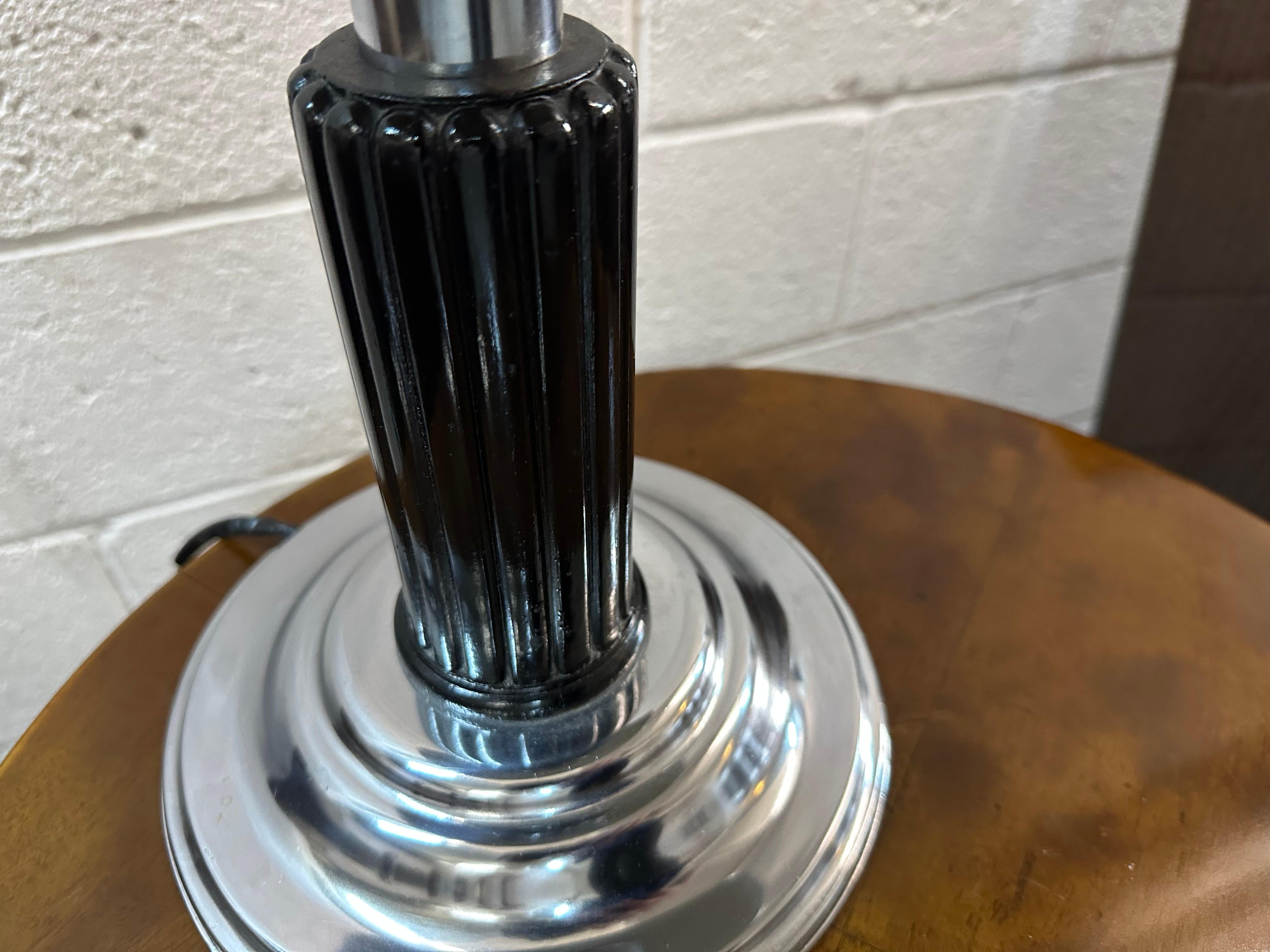 Art Deco Table Lamp, 1930, Material, Chrome and wood For Sale 9