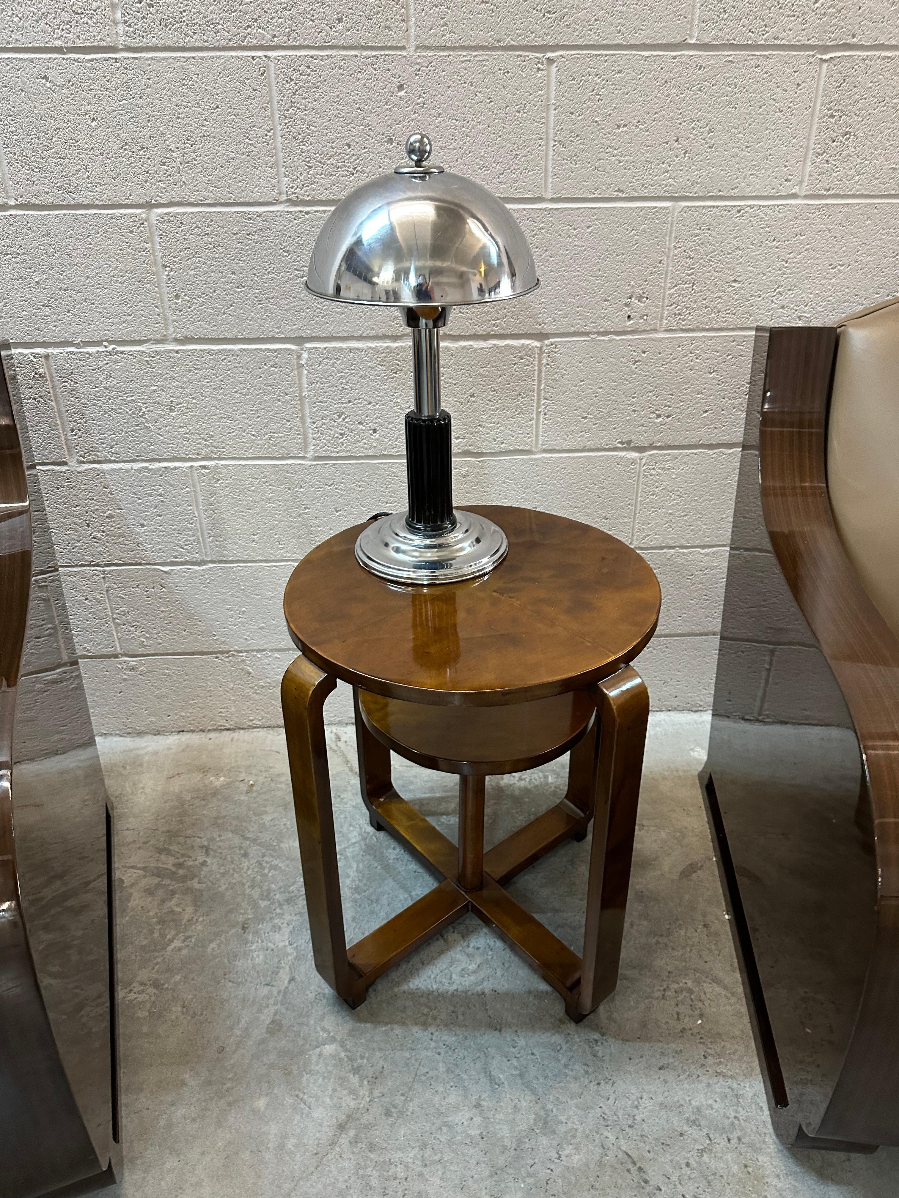 Lampe de bureau Art Déco, 1930, matériau, chrome et bois en vente 9