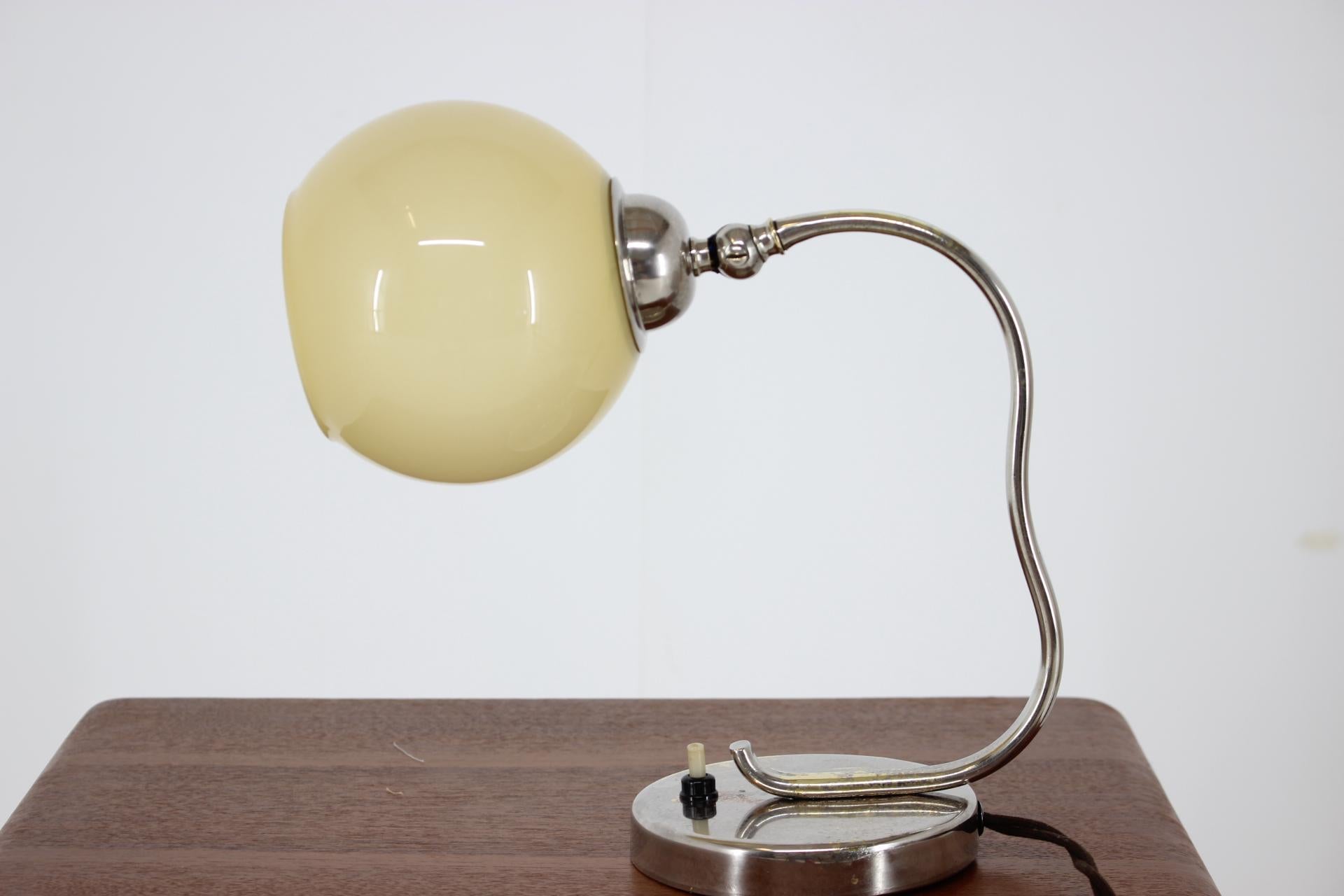 Steel Art Deco Table Lamp, 1930s