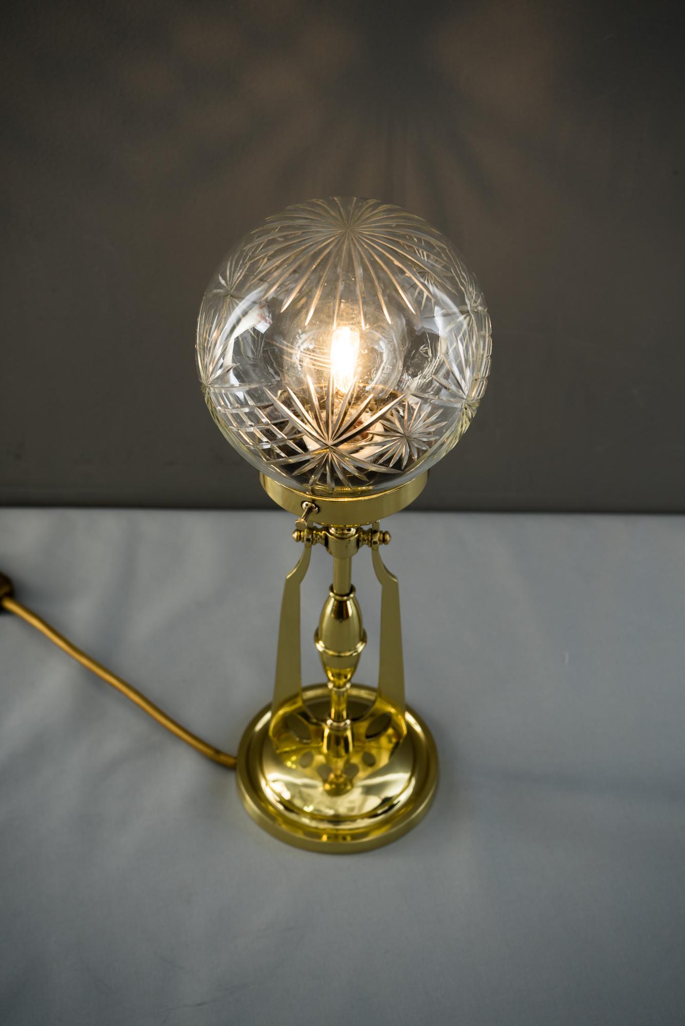 Art Deco Table Lamp circa 1918 with Original Cut-Glass 5